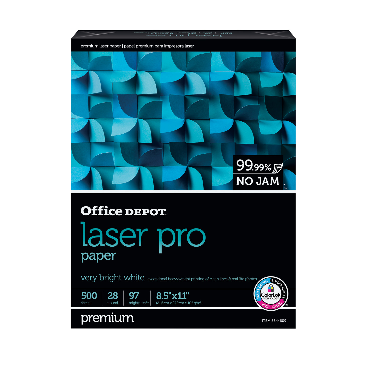 Office Depot Laser Pro Paper, 1 Ream, White, Letter Size (8 1/2in x 11in), Ream Of 500 Sheets, 28 Lb, 97 Brightness - Image 4