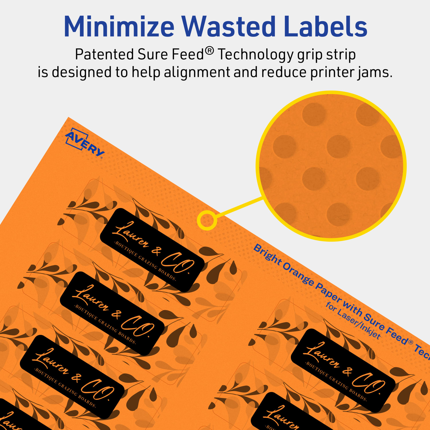 Avery Print-To-The-Edge Labels With Sure Feed Technology And Easy Peel, 94224-BOP80, Rectangle, 1in x 3in, Matte Bright Orange, Pack of 1280 - Image 5