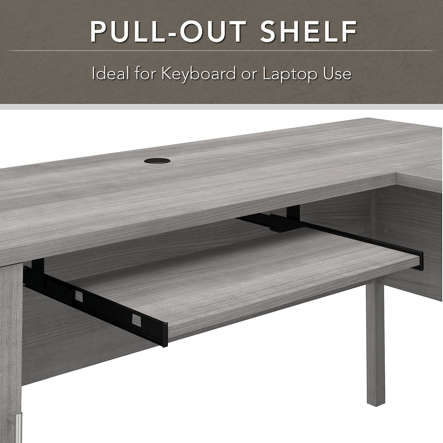 Bush Furniture Somerset 72inW L-Shaped Desk With Hutch And Lateral File Cabinet, Platinum Gray, Standard Delivery - Image 4