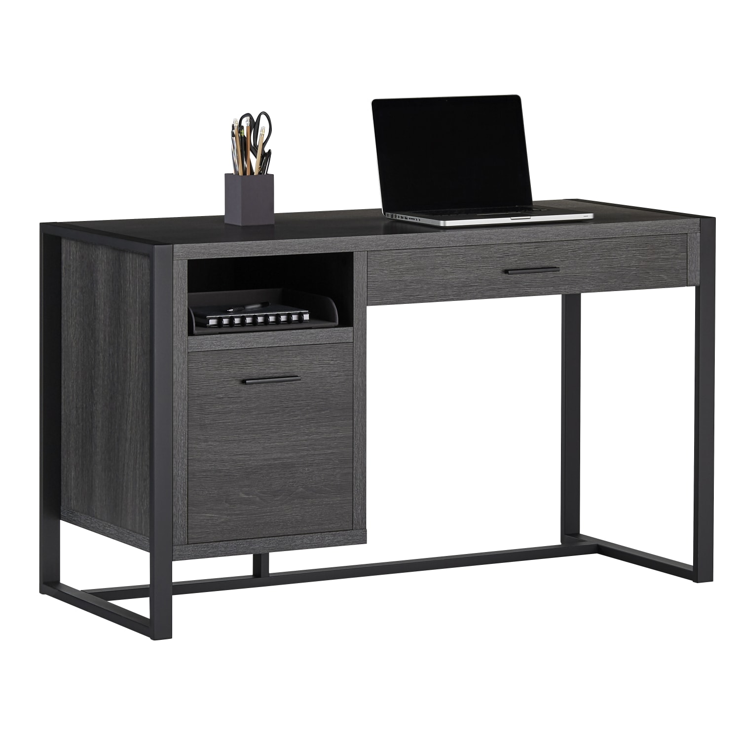 RealSpace DeJori 51inW Writing Desk, Charcoal - Image 3