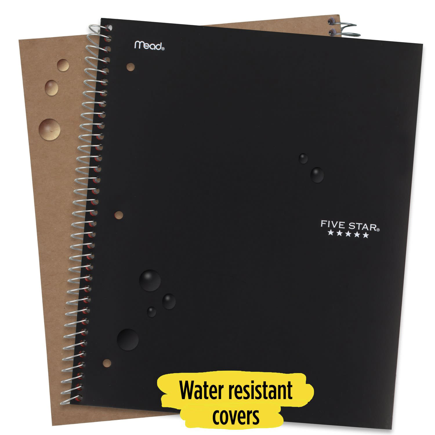 Five Star Wire-Bound Notebook, 8-1/2in x 11in, 5 Subject, College Ruled, 200 Sheets, Black - Image 3