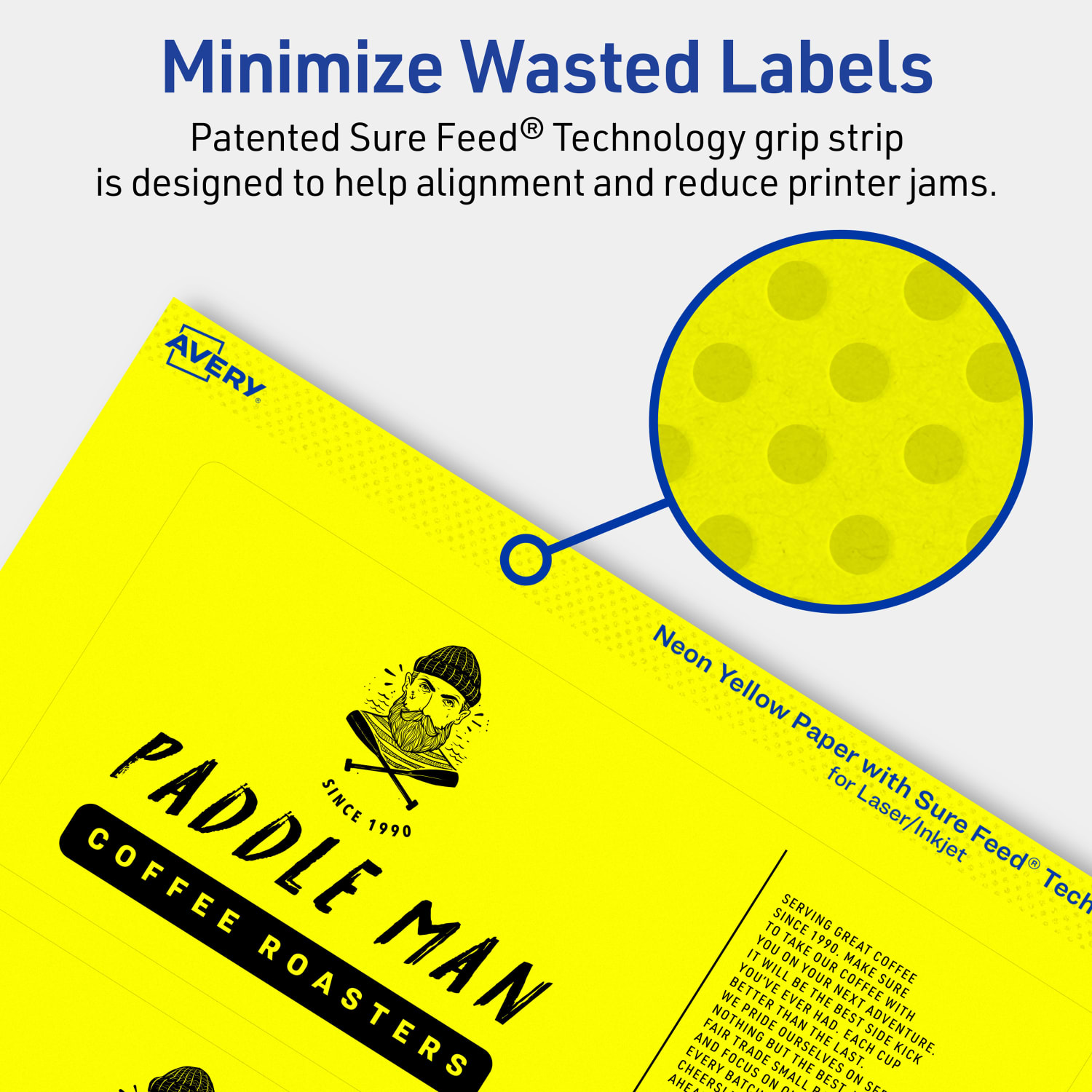 Avery Print-To-The-Edge Labels With Sure Feed Technology, 94250-NYP40, Rectangle, 3in x 7in, Matte Neon Yellow, Pack of 120 - Image 5