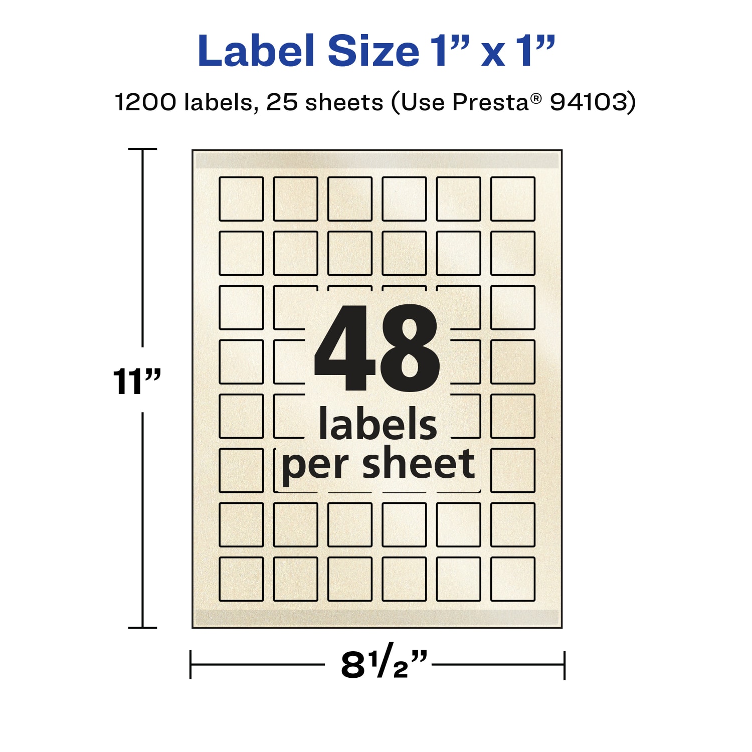 Avery Pearlized Permanent Labels With Sure Feed, 94103-PIP25, Square, 1in x 1in, Ivory, Pack Of 1,200 Labels - Image 6