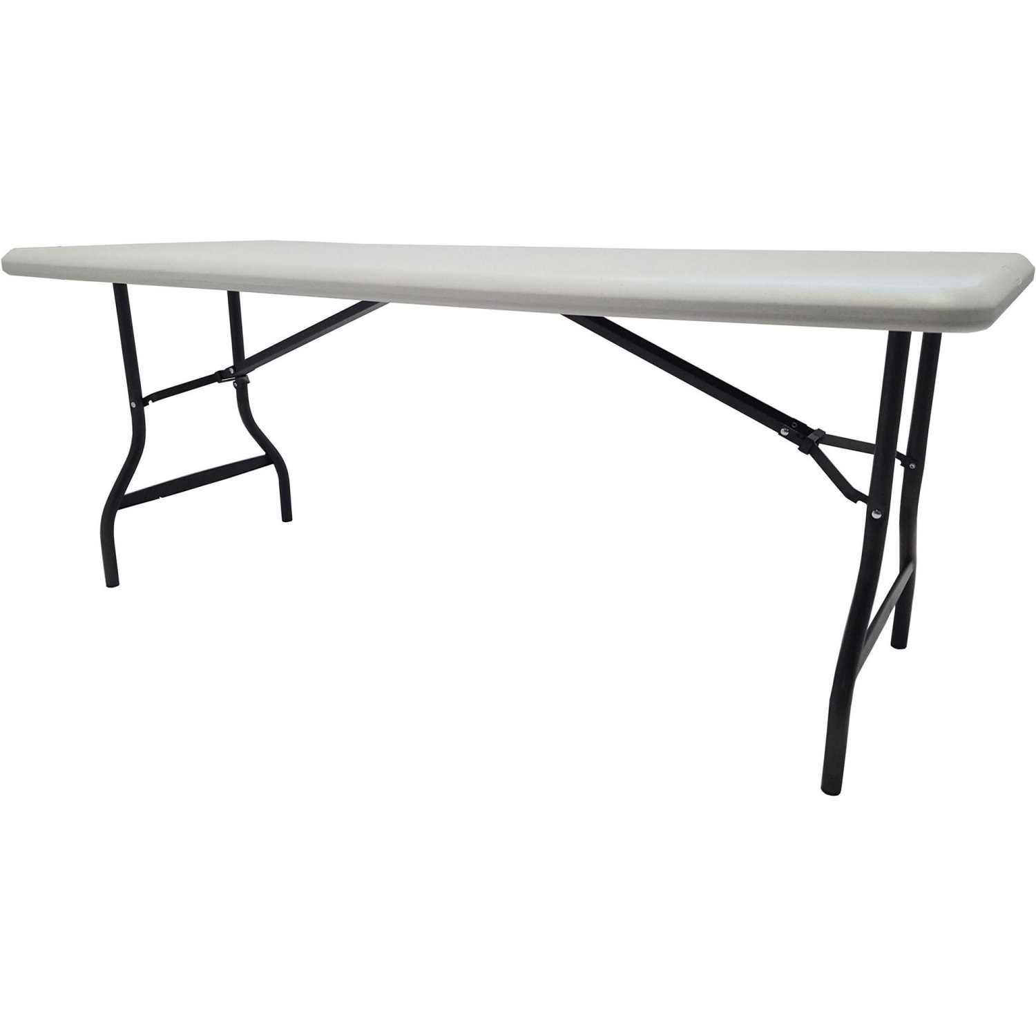 Iceberg IndestrucTable TOO 1200 Series Folding Table - Rectangle Top - 1200 lb Capacity - 72in Table Top Length x 30in Table Top Width x 1in Table Top Thickness - 29in Height - Outdoor, Indoor - Platinum, Powder Coated - Polyethylene, Steel - 1 Each - Image 3