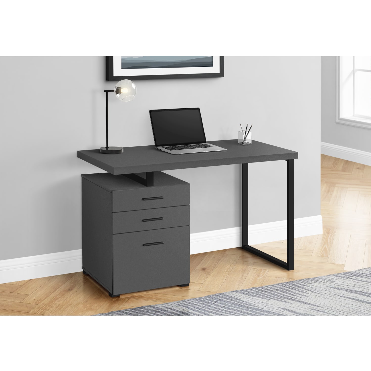 Monarch Specialties Melody 48inW Computer Desk, Gray - Image 3