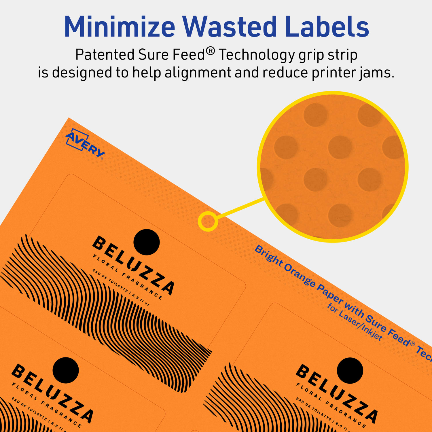 Avery Print-To-The-Edge Labels With Sure Feed Technology And Easy Peel, 94238-BOP20, Rectangle, 2in x 3-1/2in, Matte Bright Orange, Pack of 160 - Image 5