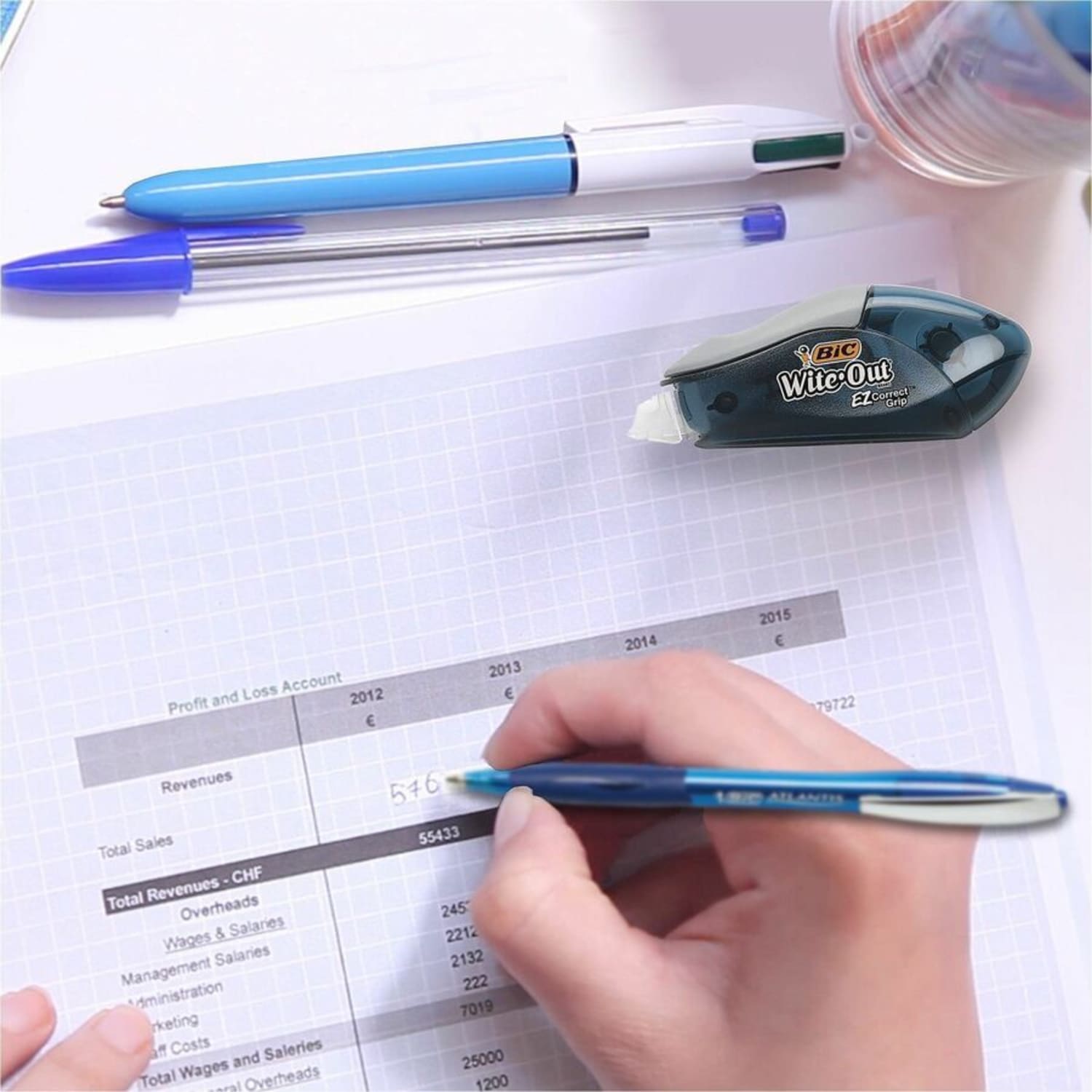 BIC Wite-Out EZ CORRECT Grip Correction Tape - 33.50 ft Tape Length - 1 Line(s) - White Tape - Rubber Grip - White - 1 Pack - Image 5