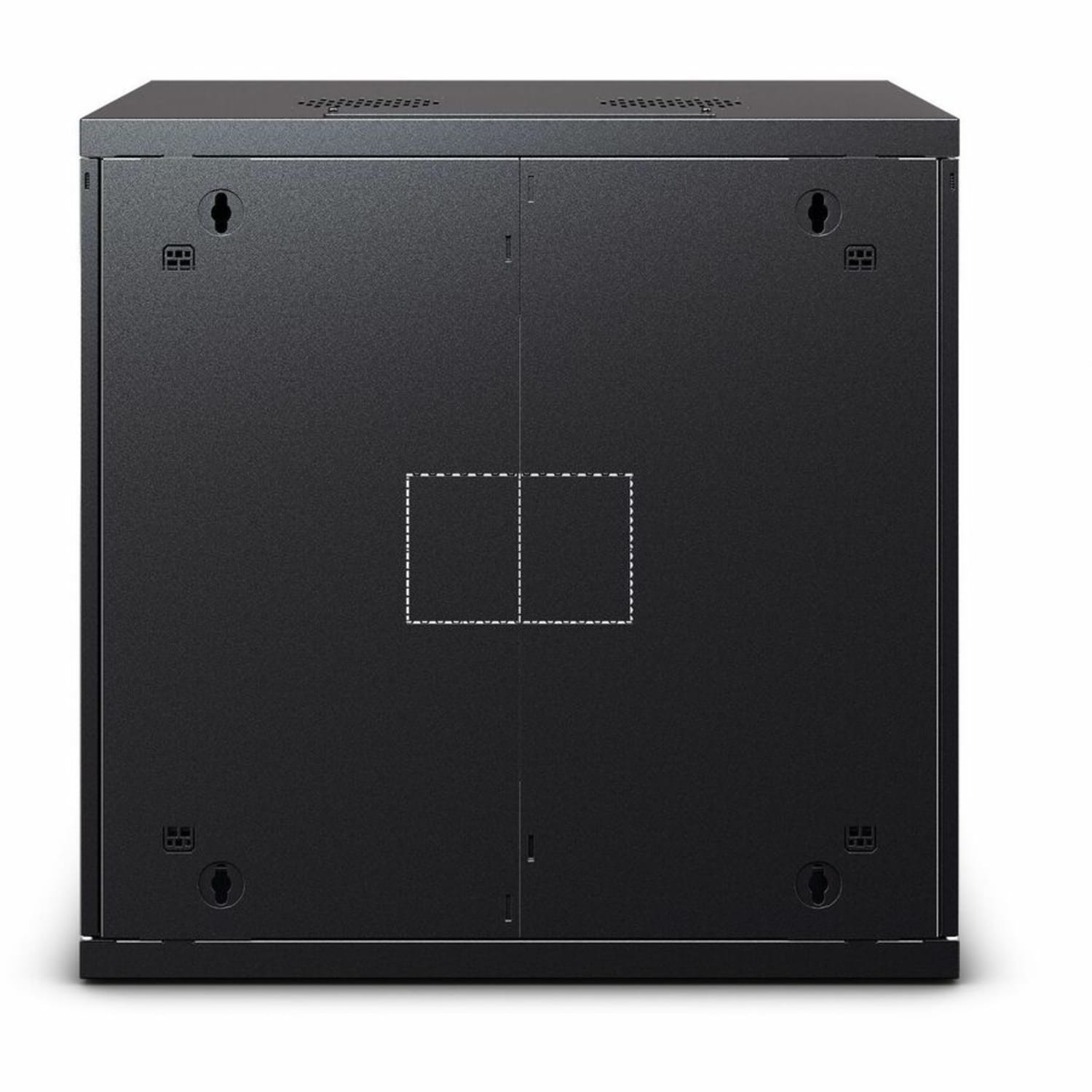 CyberPower CR12U61003 Wall Mount Enclosure - 12U 19in Wall Mount Enclosure, 600mm wide, 600mm deep, hex perforated metal door, side panels, locking doors/side panels, black, 132lbs (60kg) loading capacity, 5 year warranty - Image 5