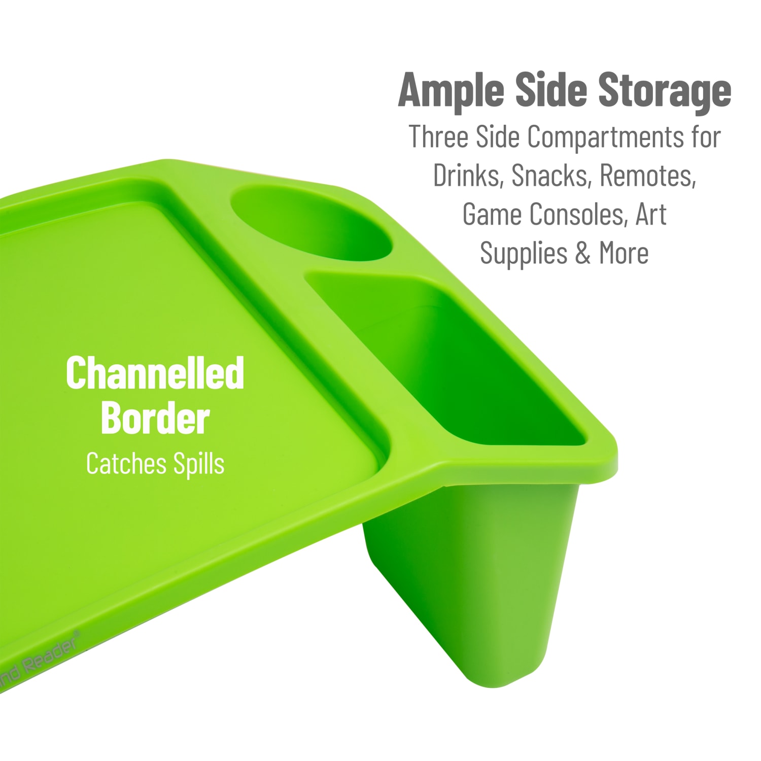 Mind Reader Kids Lap Desk Activity Tray Portable Drawing Lap Desk With Side Storage, 8-1/2inH x 10-3/4inW x 22-1/4inD, Green, Set Of 2 Desks - Image 6