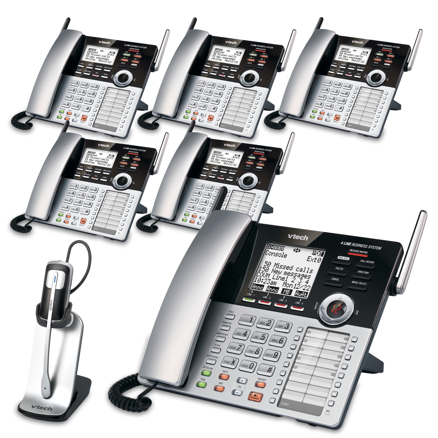 VTech CM18445 4-Line Small Business Office Phone System, 5-In-1 Bundle - Image 4