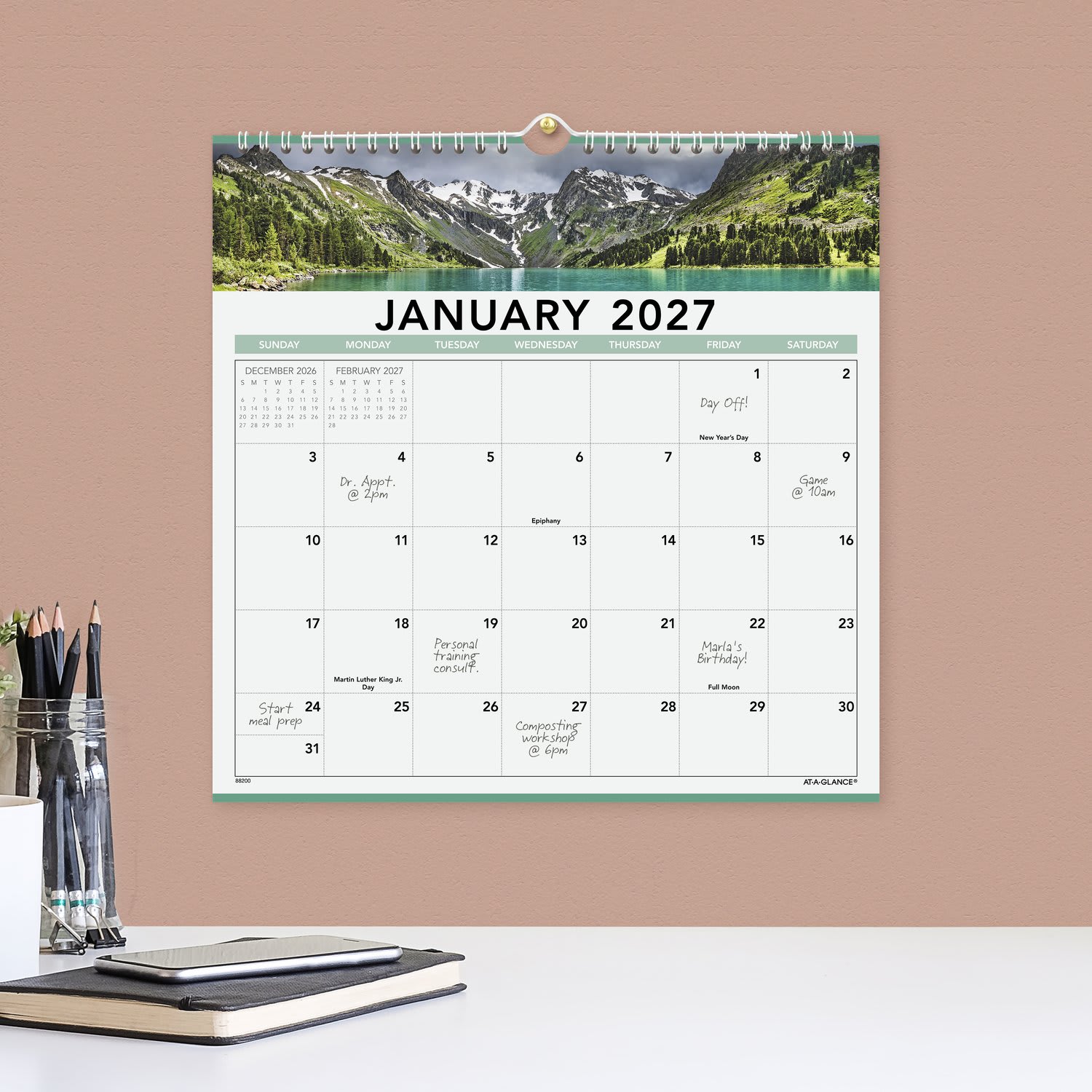 AT-A-GLANCE 2027 Landscape Monthly Wall Calendar, Medium, 12in x 12in - Image 4
