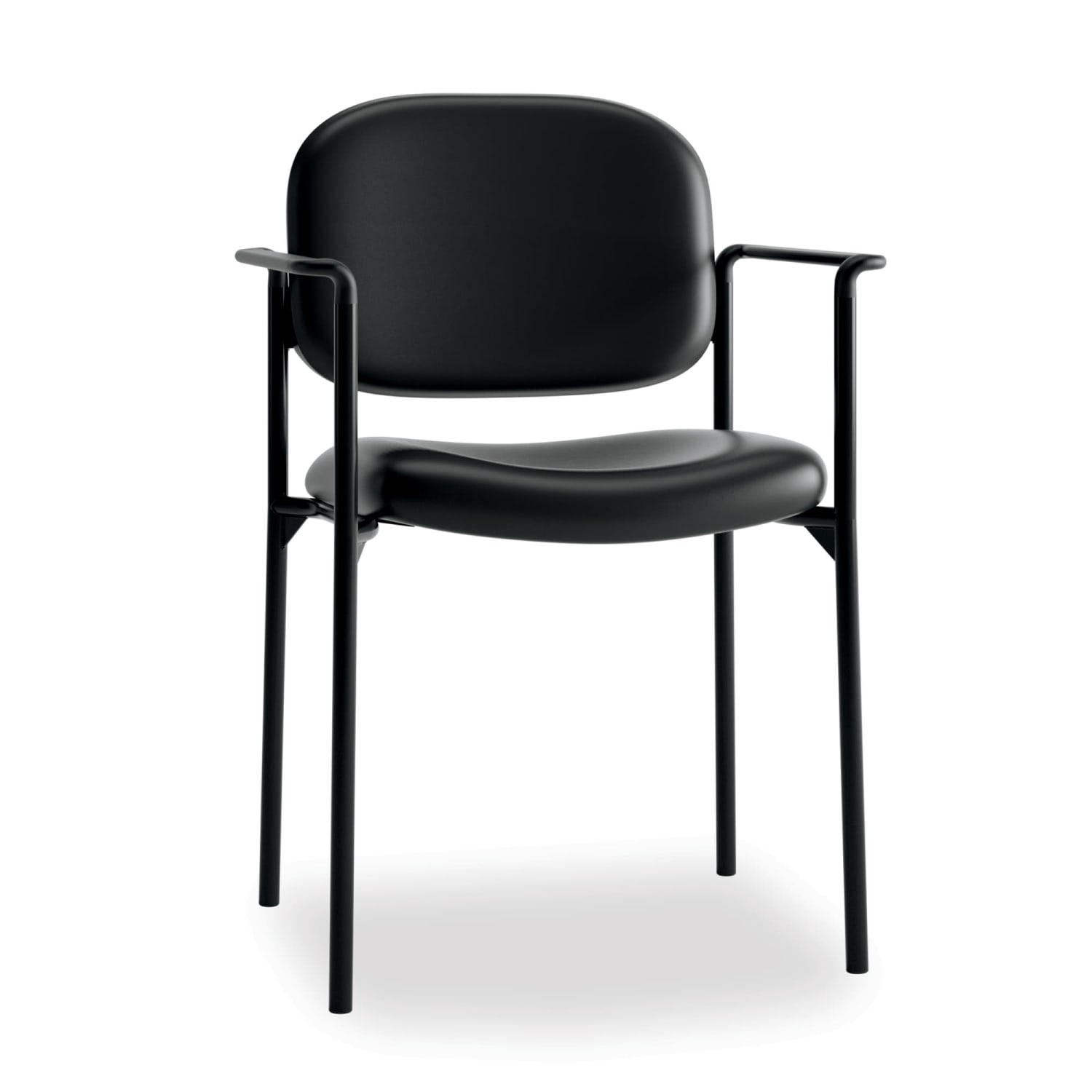 HON Scatter SofThread Fixed Arm Stacking Guest Chair Black PopularChairscom