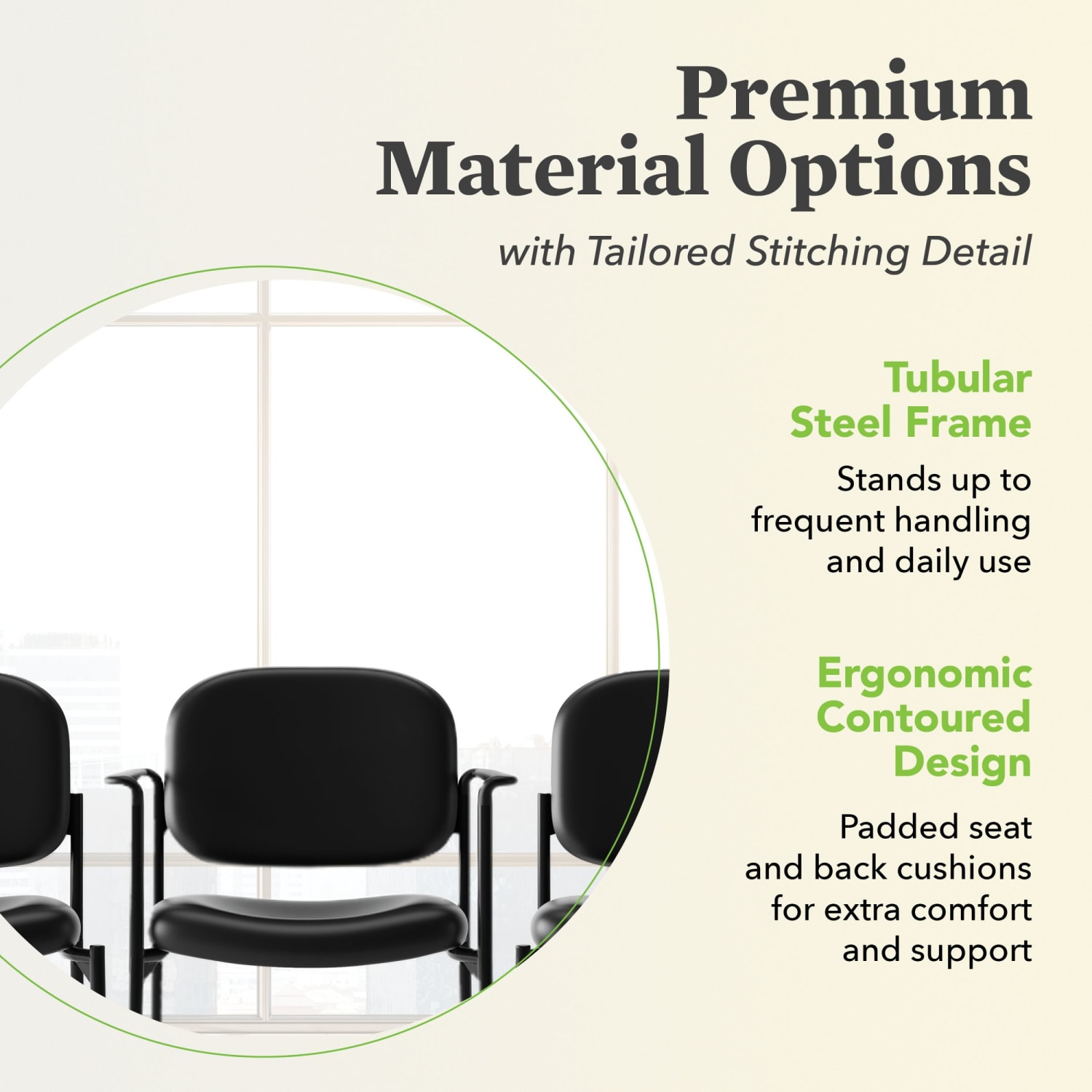 HON Scatter SofThread Fixed Arm Stacking Guest Chair, Black - Image 6