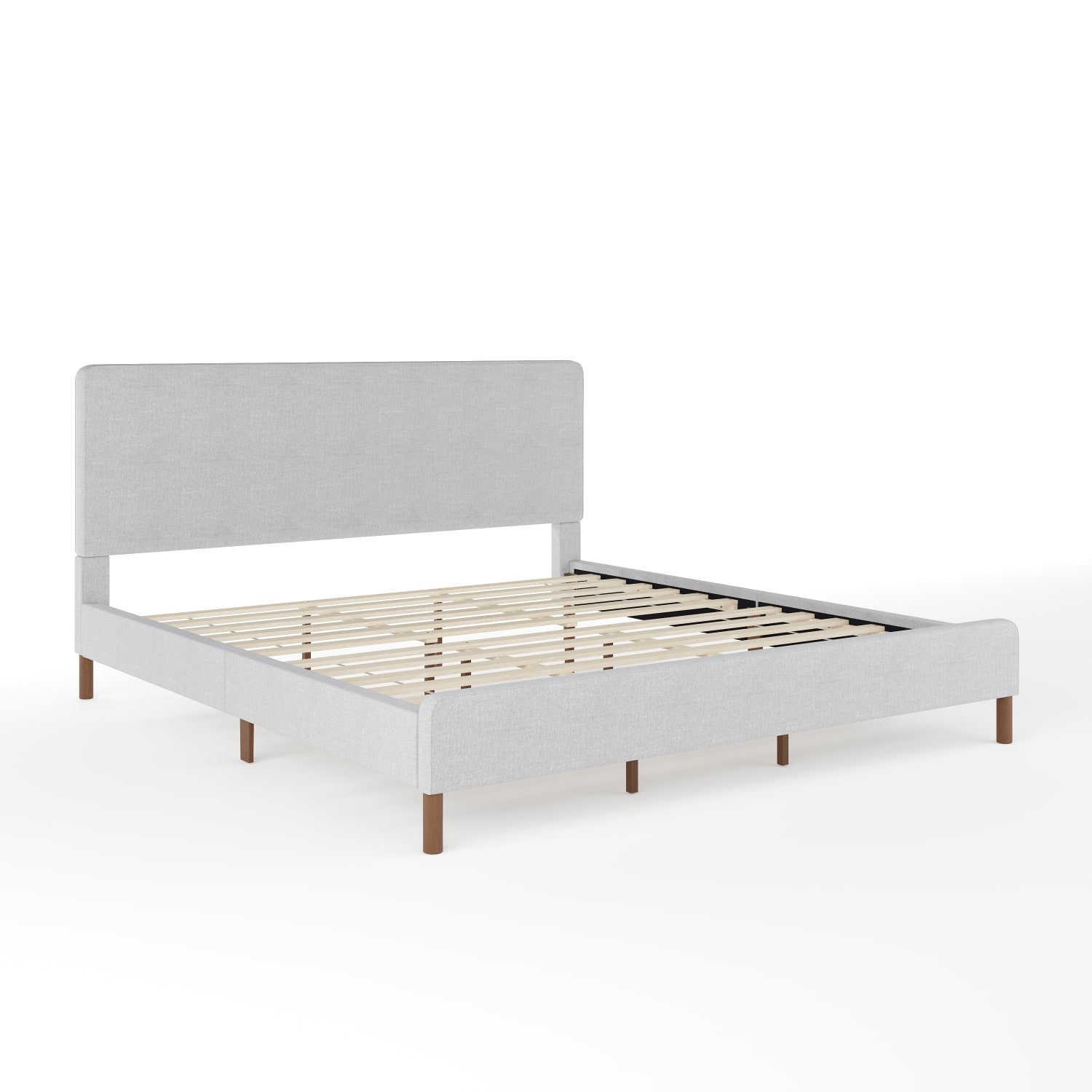 Martha Stewart Britta Upholstered Platform Bed with Rounded Headboard - TW3WDB01KGY - Image 3