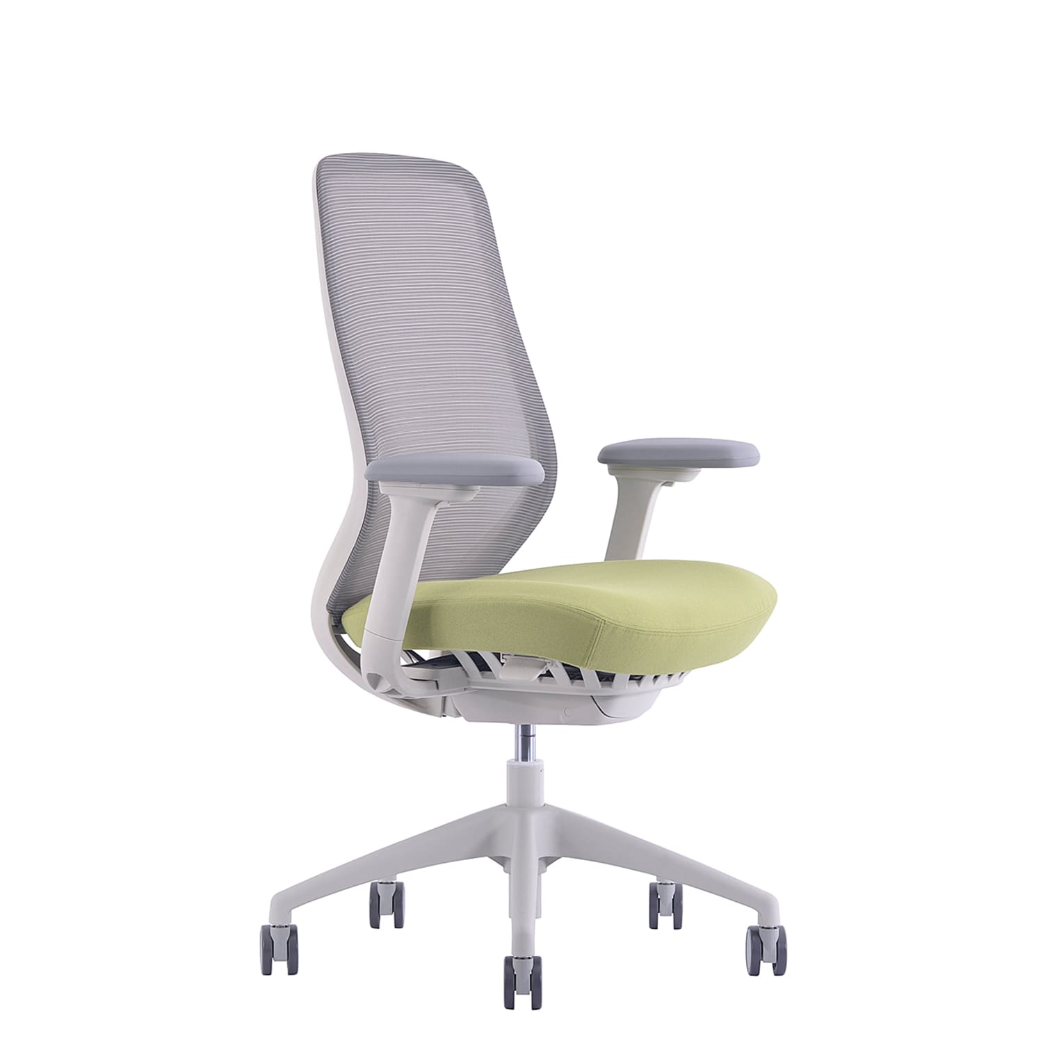 WorkPro® 6000 Series Multifunction Ergonomic Mesh/Fabric High-Back Executive Chair, White Frame/Lime Seat, BIFMA Compliant