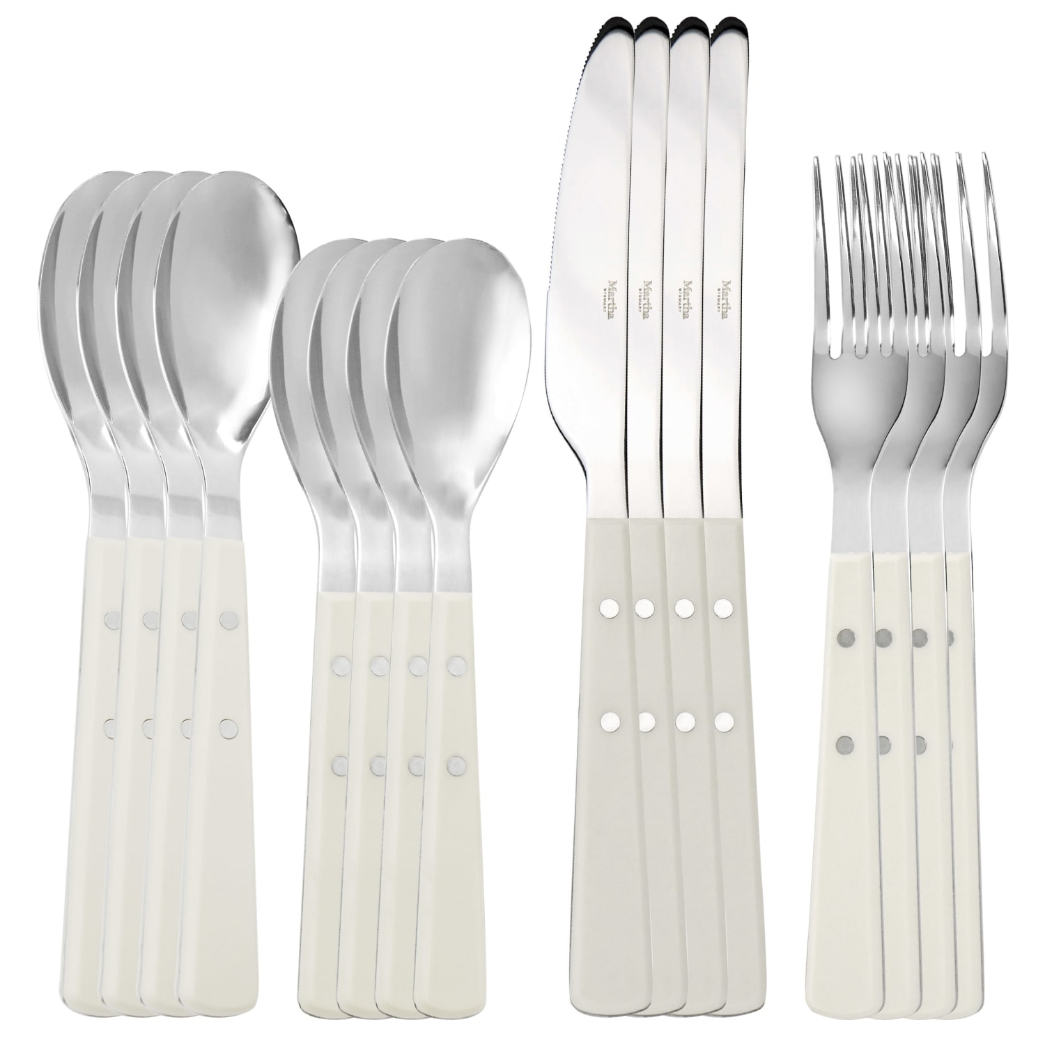 Martha Stewart Garden Cottage Flatware Set, Cream - Image 3