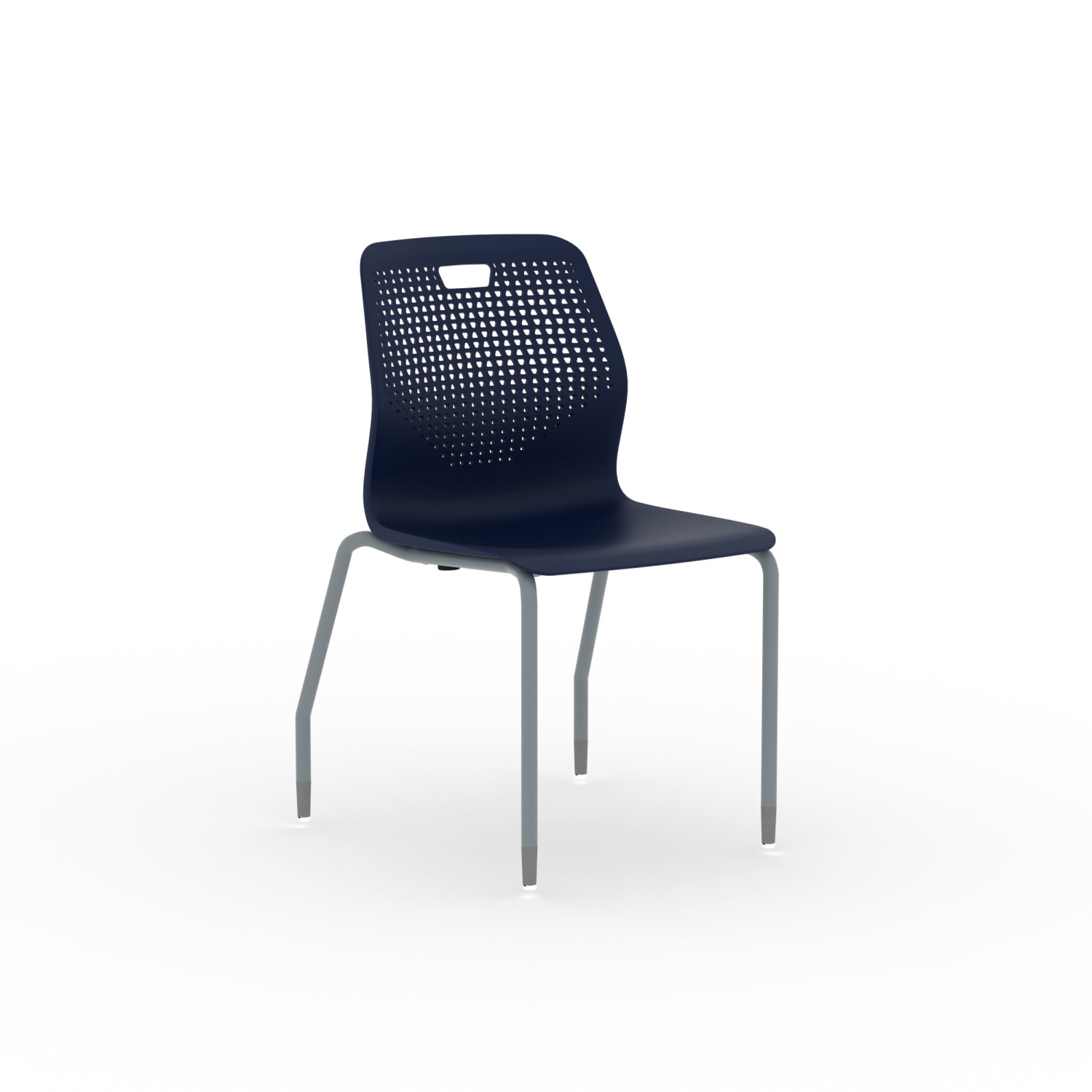 HON Etch 4-Leg Plastic Shell Armless Stacking Chairs, Terre/Textured Titanium, Set Of 2 Chairs - Image 3