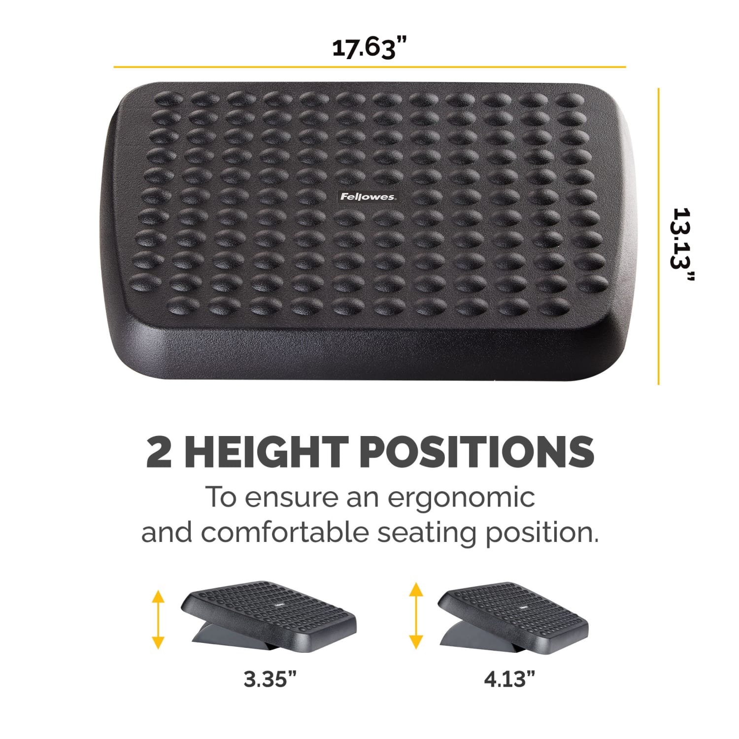 Fellowes Standard Footrest, Free-floating with Dual Height Position, Graphite - Image 4