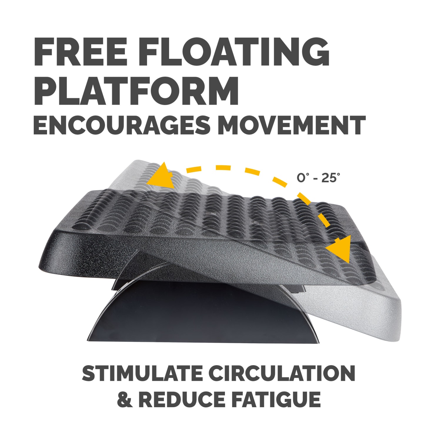 Fellowes Standard Footrest Free floating with Dual Height Position Graphite PopularChairscom