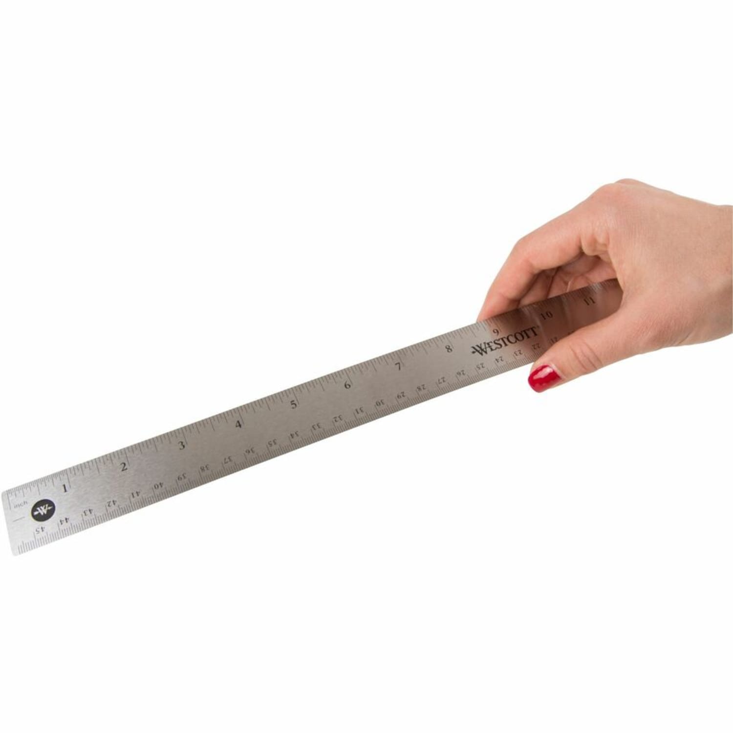 Westcott Stainless Steel Rulers, 18in L x 1in W, Stainless Steel, Pack Of 12 - Image 6