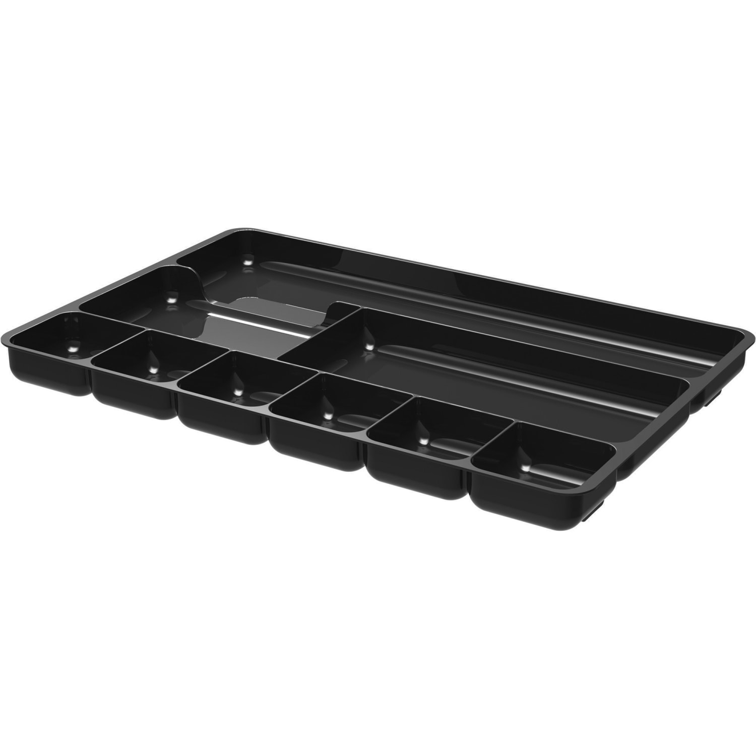 Deflecto Plastic Desk Drawer Organizer, 1inH x 14inW x 9inD, Black - Image 4