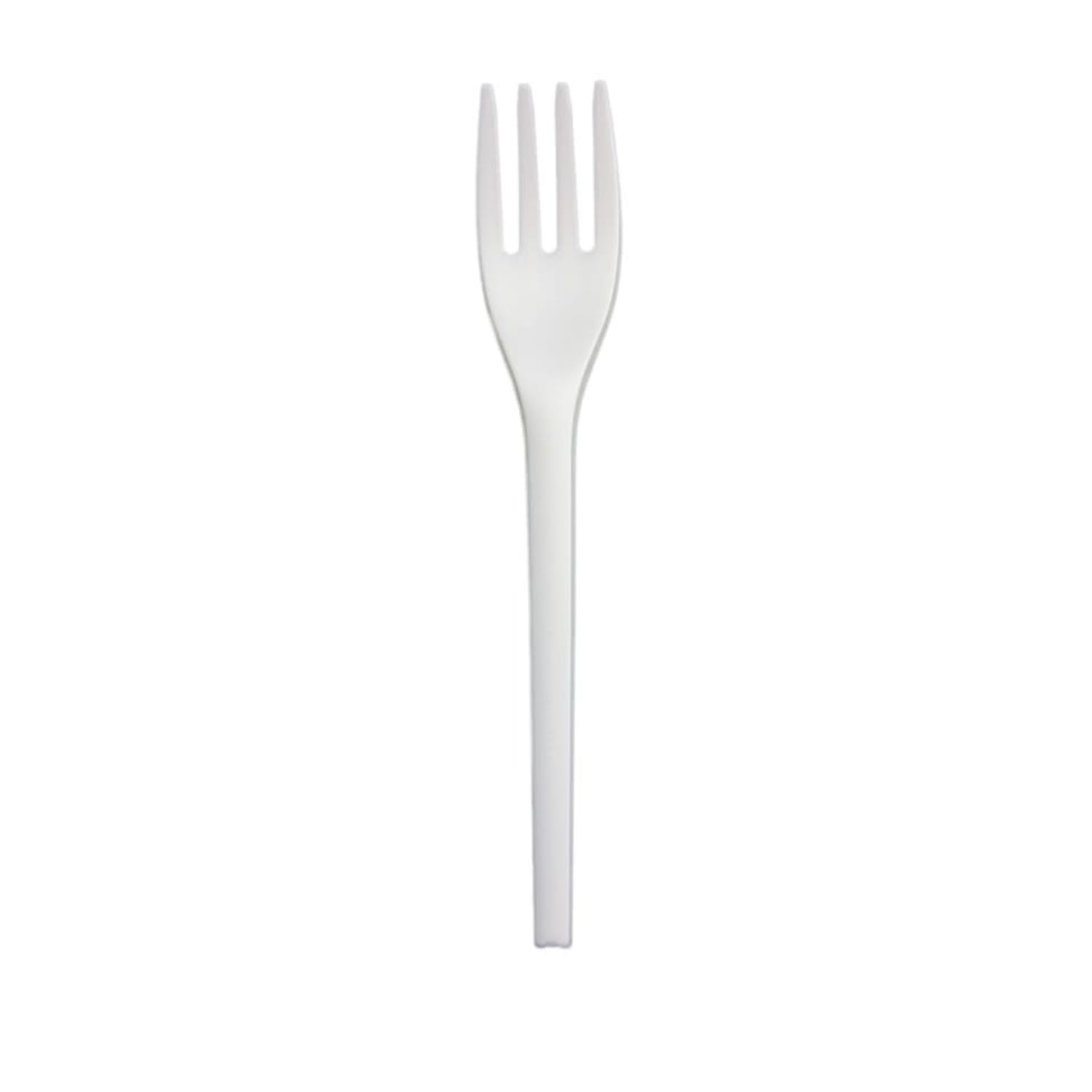 StalkMarket Compostable Cutlery Forks, Pearlescent White, Pack Of 1000
