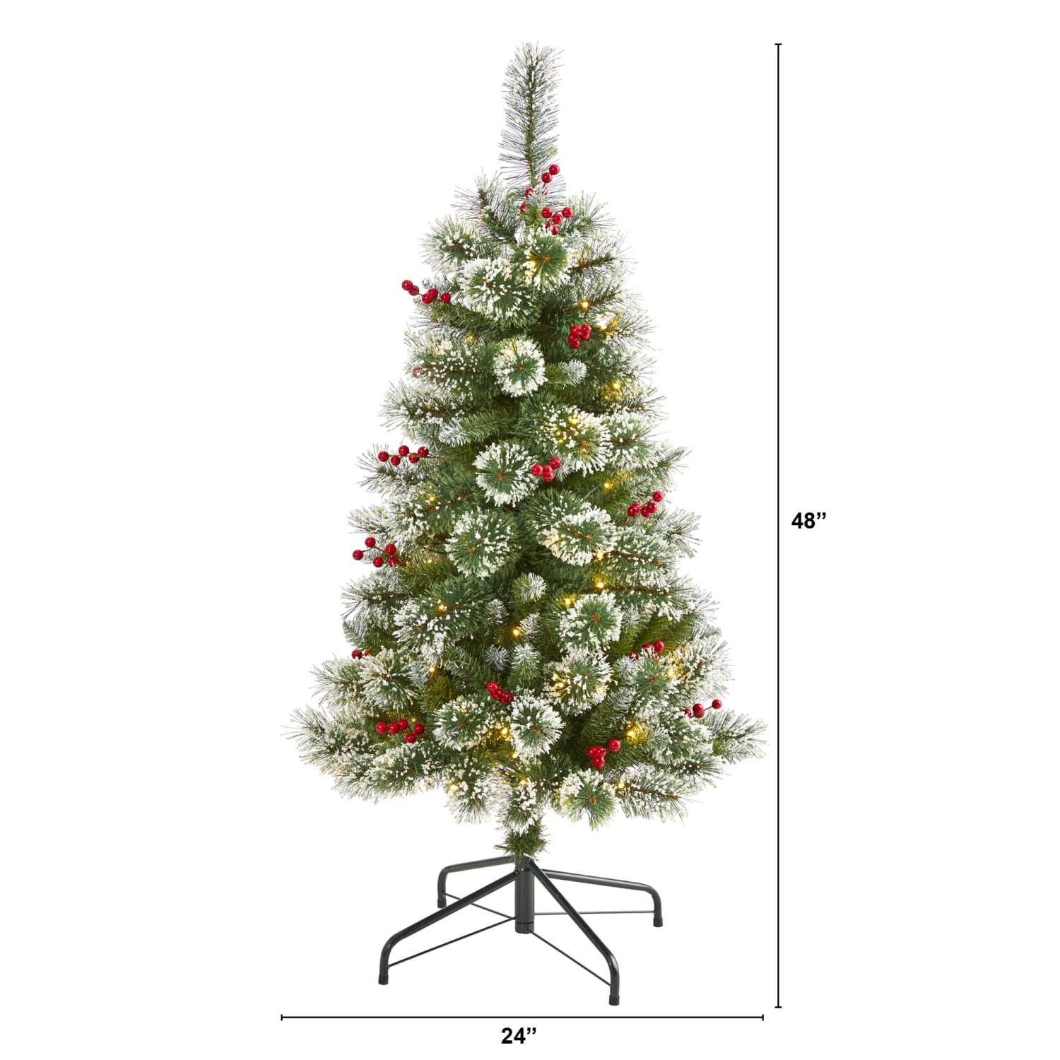 Nearly Natural Frosted Swiss Pine Artificial Christmas Tree, 4'H - Image 3