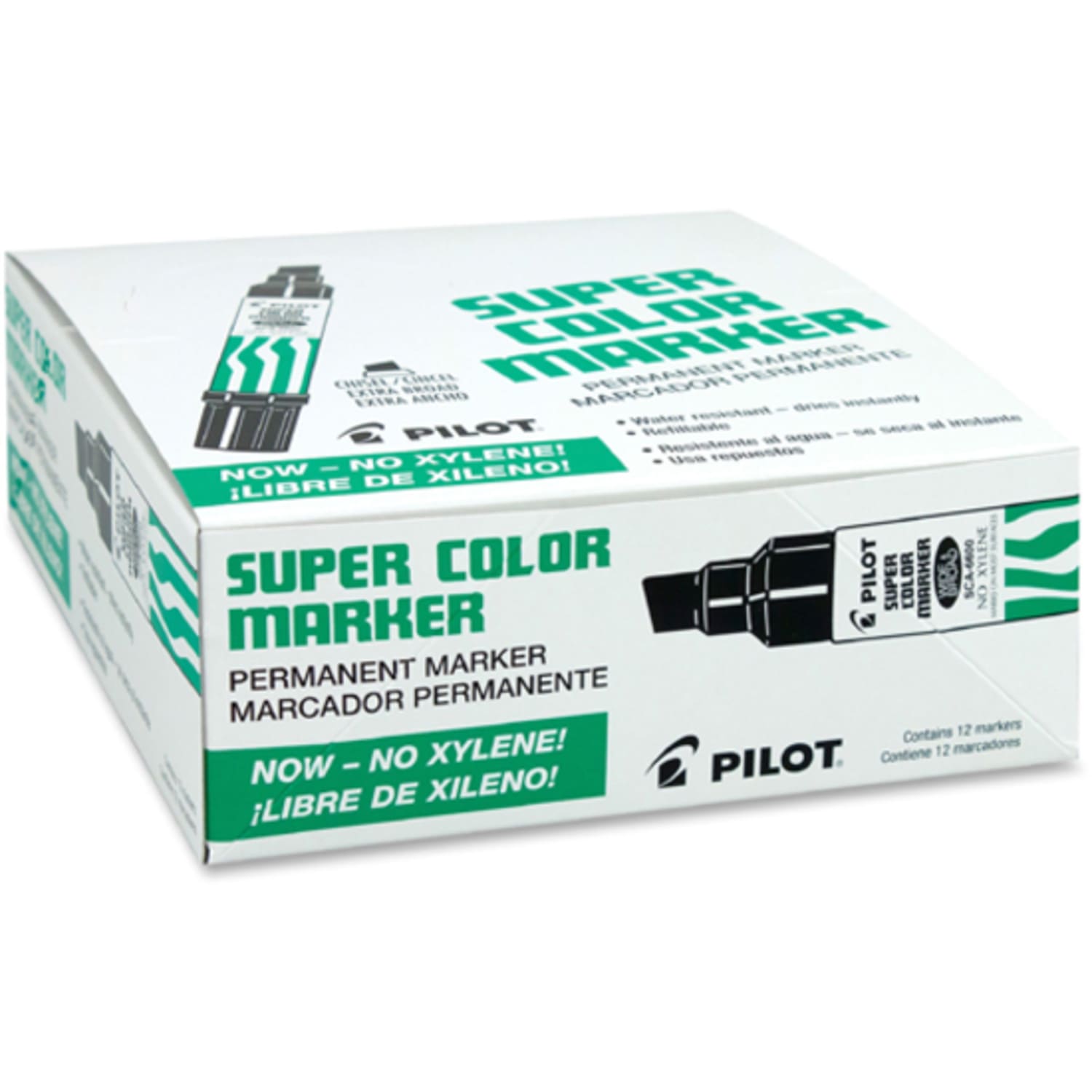 Pilot Super Color Jumbo Refillable Marker, Chisel Point, Extra-Broad Point, Black - Image 3