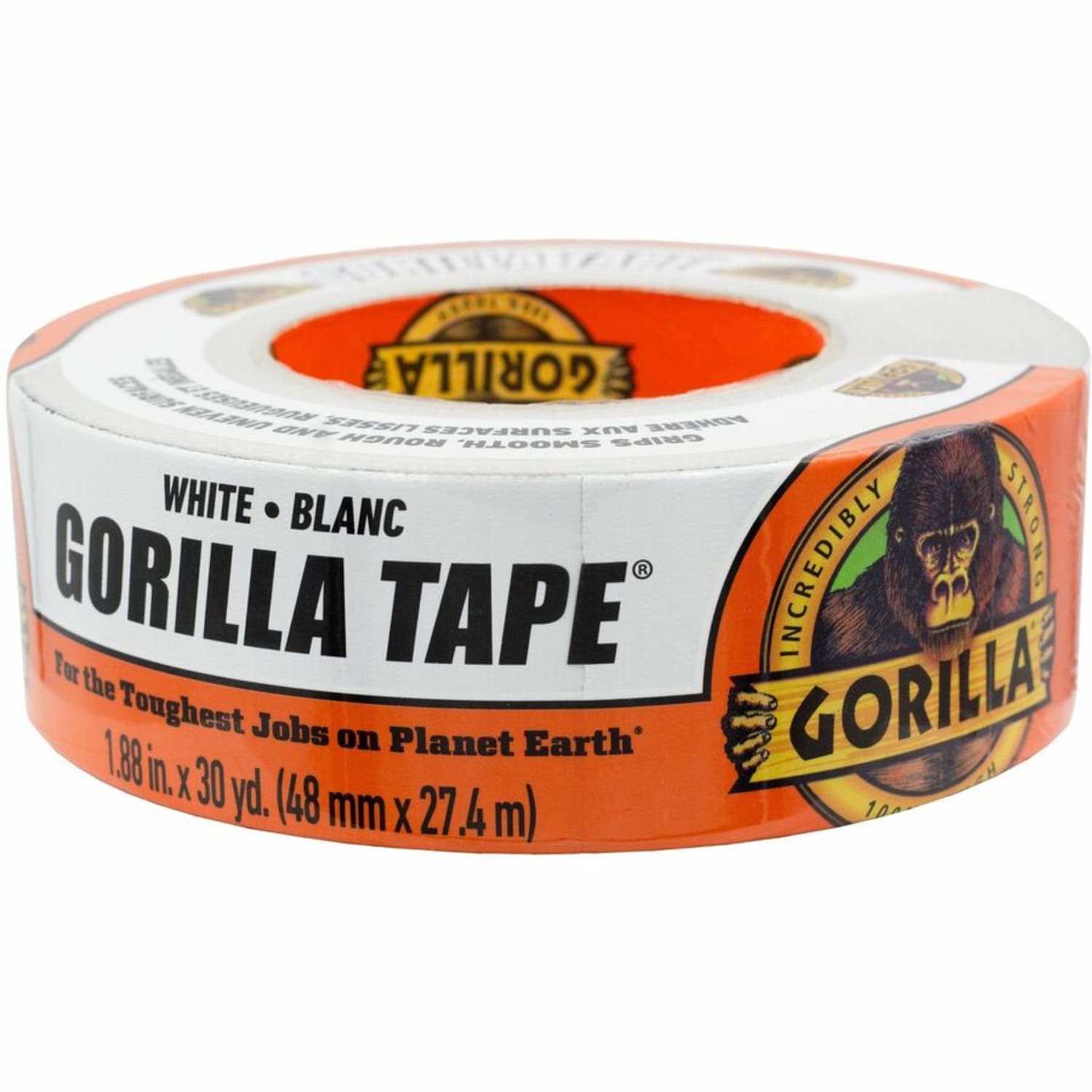 Gorilla Tape - 30 yd Length x 1.88in Width - White - 1 Each - Image 3