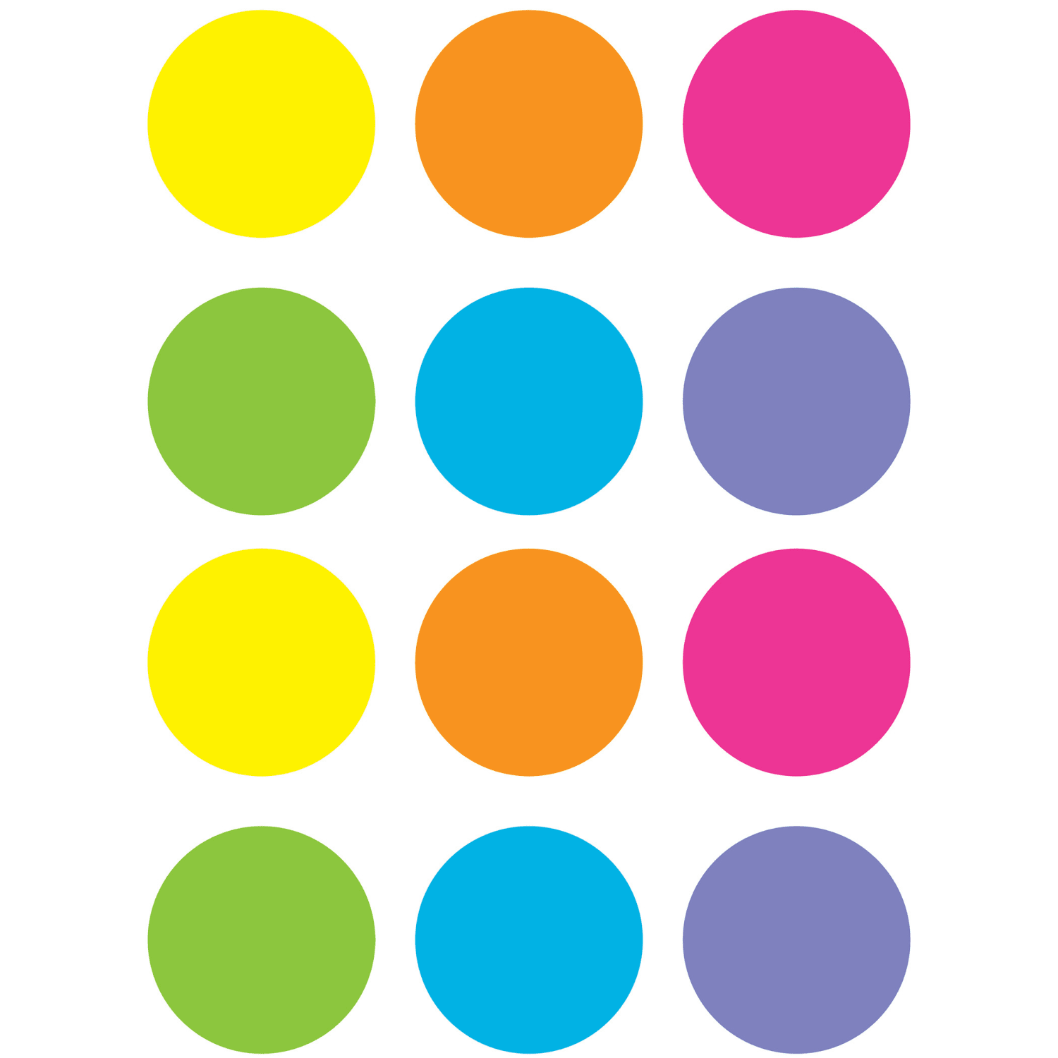 Teacher Created Resources Spot On Dry-Erase Desktop Writing Spots, Bright Circles, 7in, Assorted Colors, 6 Spots Per Pack, Set Of 2 Packs