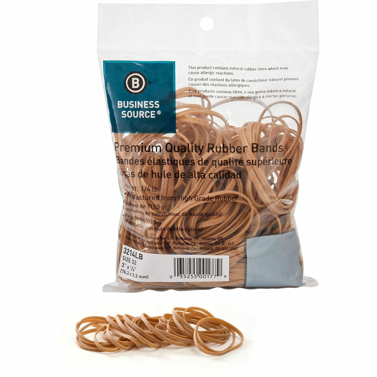 Sparco Premium Quality Rubber Bands - Size: #32 - 3in Length x 0.12in Width - 30 mil Thickness - Sustainable - 237 / Box - Natural - Image 3