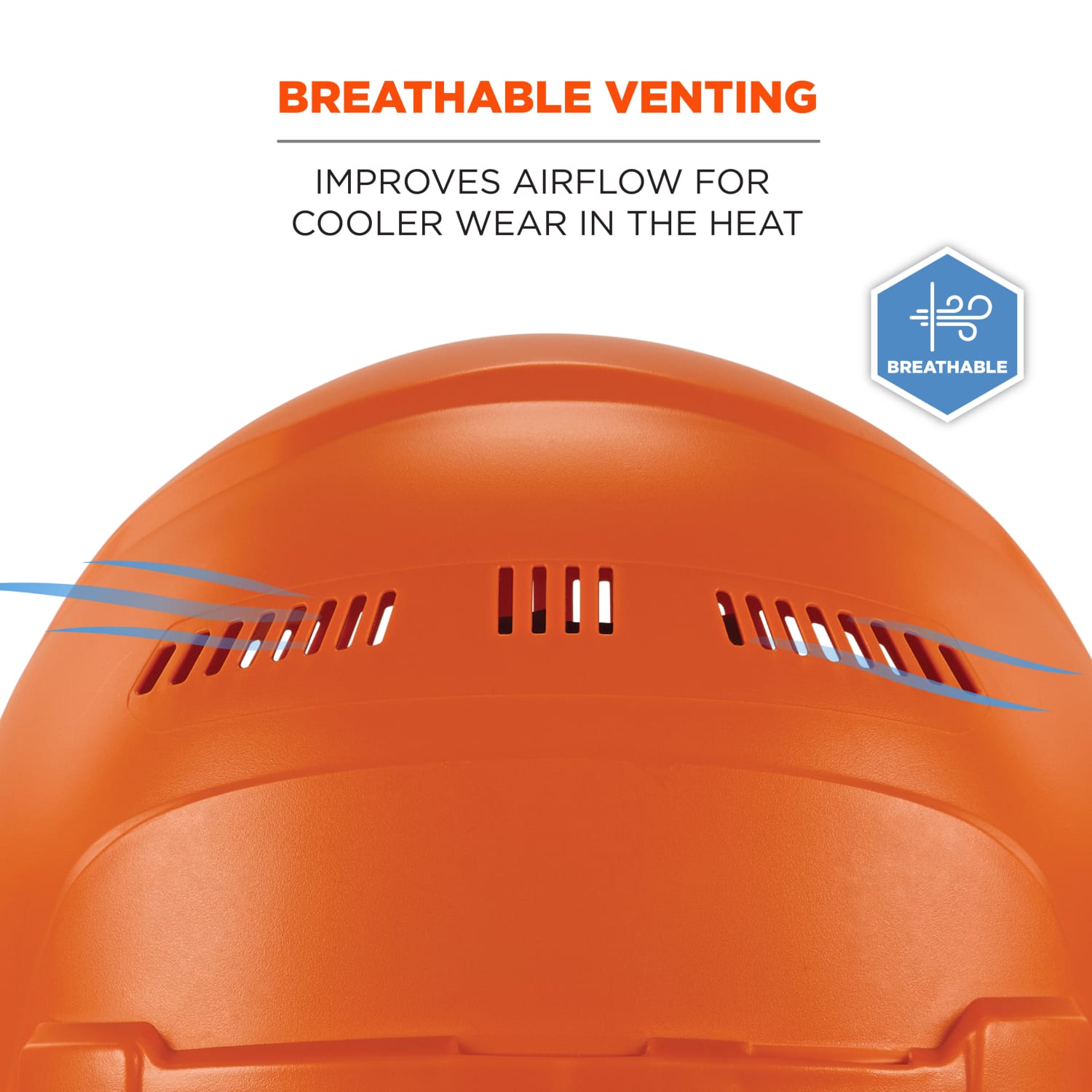 Ergodyne Skullerz 8966 Lightweight Cap-Style Vented Hard Hat, Orange - Image 4