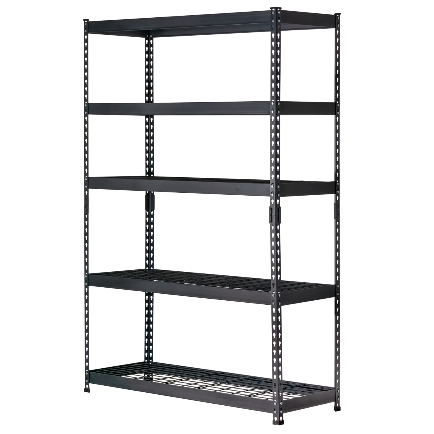 Edsal Muscle Rack Heavy Duty Boltless Steel Shelving Unit With Wire Decking, 5-Shelf, 72inH x 48inW x 24inD, Black - Image 3