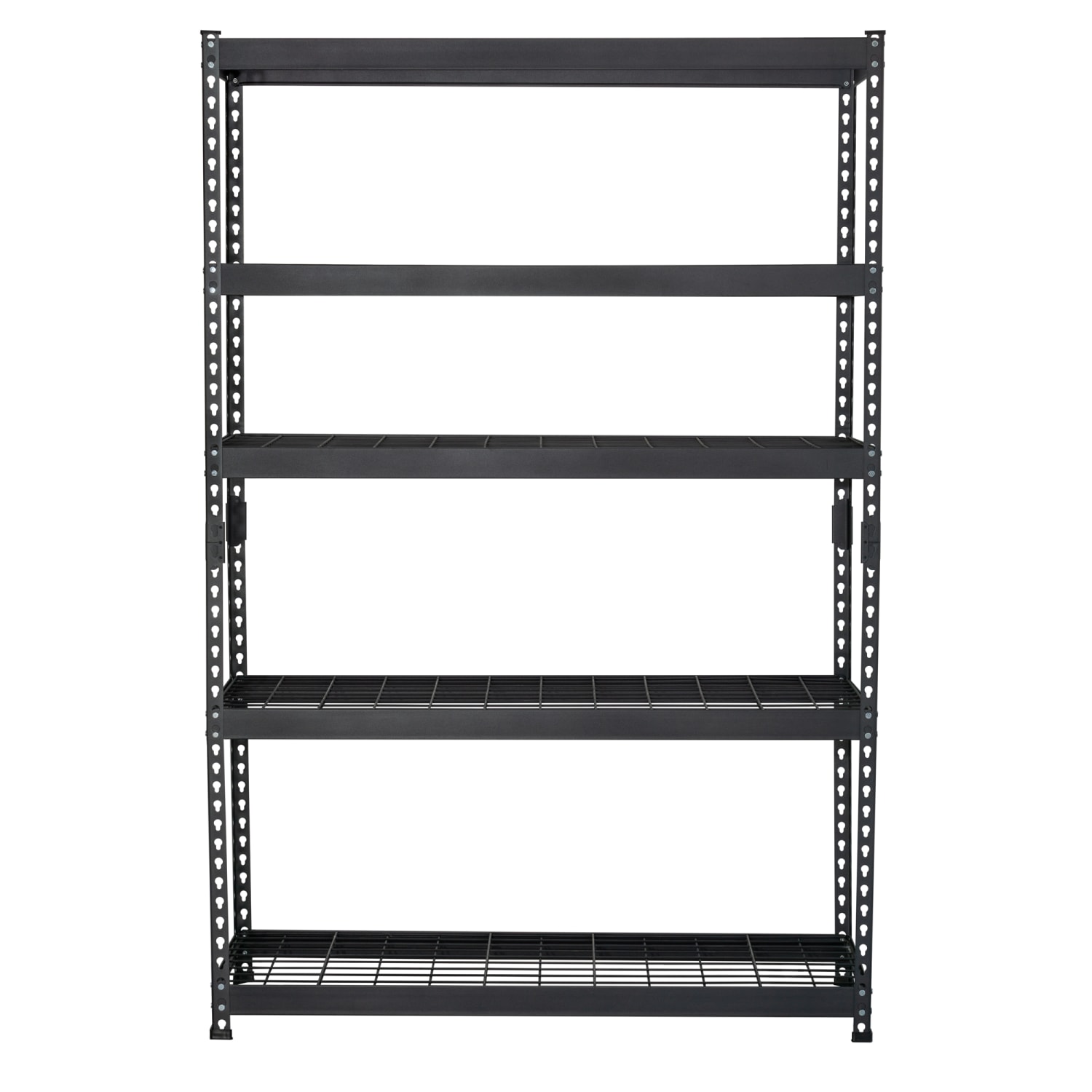 Edsal Muscle Rack Heavy Duty Boltless Steel Shelving Unit With Wire Decking, 5-Shelf, 72inH x 48inW x 24inD, Black - Image 4