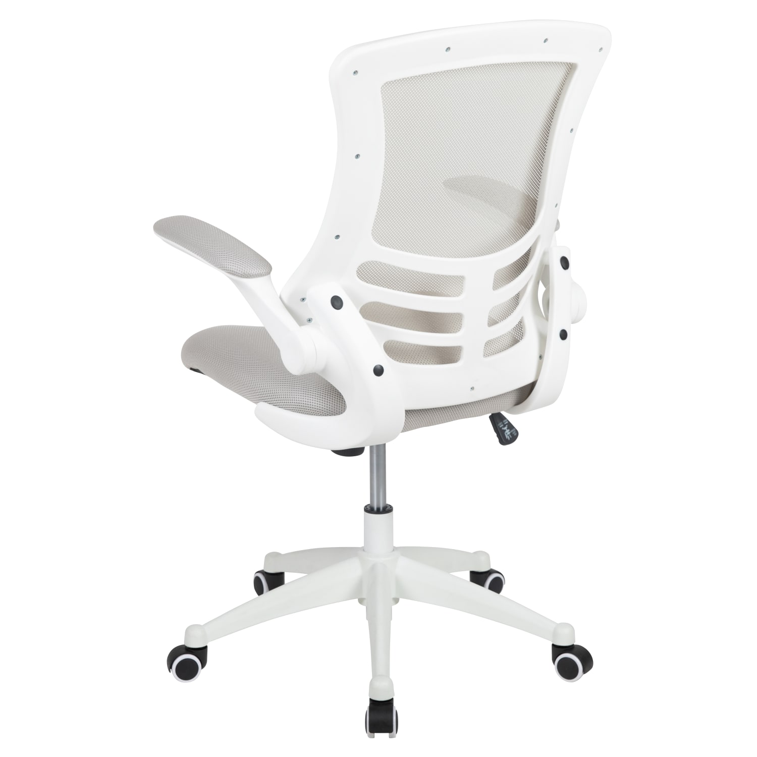 Flash Furniture Mesh MidBack Swivel Task Chair With FlipUp Arms Light GrayWhite PopularChairscom Flash Furniture Mesh Mid Back Swivel Task Chair With Flip Up Arms Light GrayWhite PopularChairscom