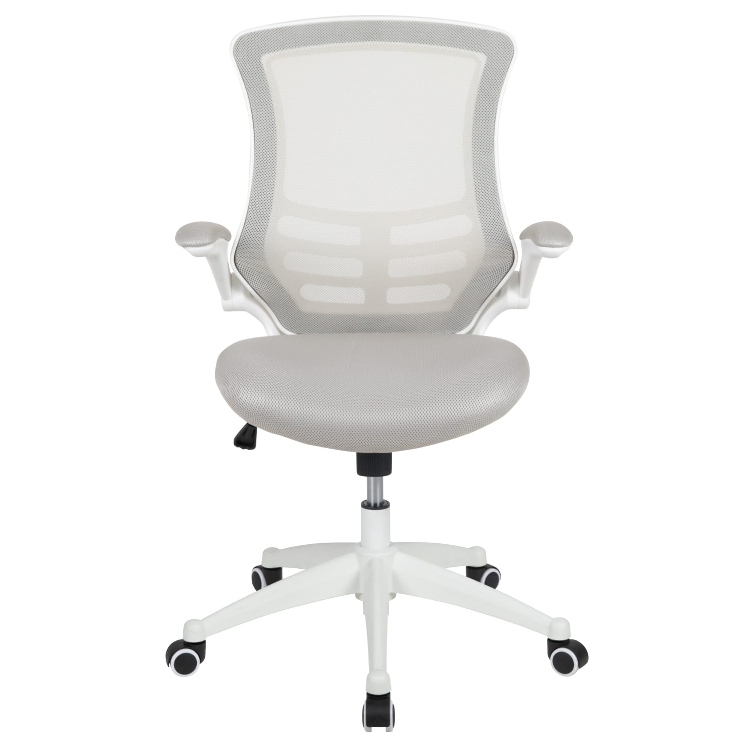 Flash Furniture Mesh MidBack Swivel Task Chair With FlipUp Arms Light GrayWhite PopularChairscom Flash Furniture Mesh Mid Back Swivel Task Chair With Flip Up Arms Light GrayWhite PopularChairscom