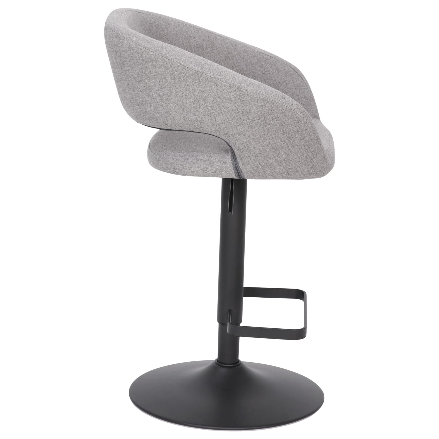 Flash Furniture Contemporary Fabric Adjustable Height Bar Stool With Rounded MidBack GrayBlack PopularChairscom Flash Furniture Contemporary Fabric Adjustable Height Bar Stool With Rounded Mid Back GrayBlack PopularChairscom
