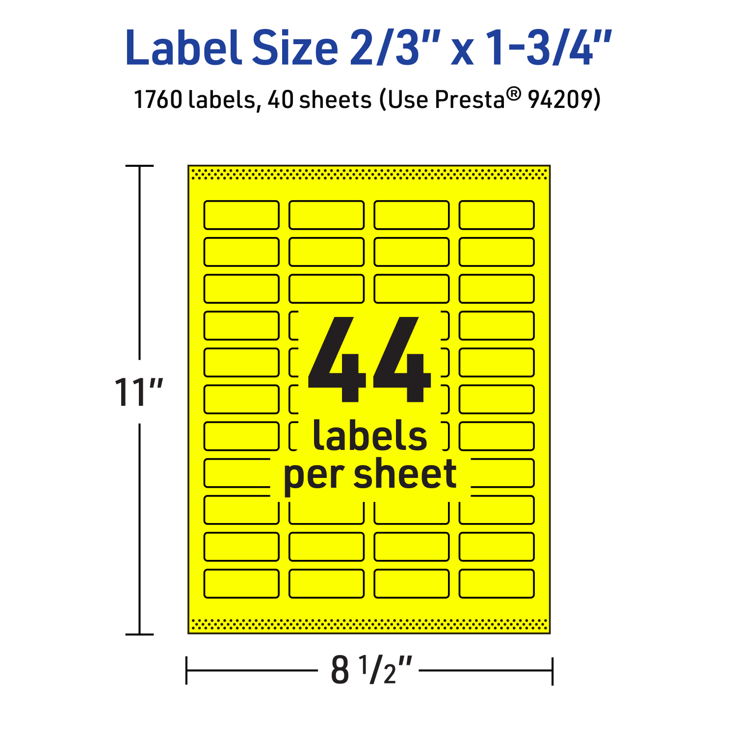 Avery Print-To-The-Edge Labels With Sure Feed Technology And Easy Peel, 94209-NYP40, Rectangle, 2/3in x 1-3/4in, Matte Neon Yellow, Pack of 1760 - Image 6