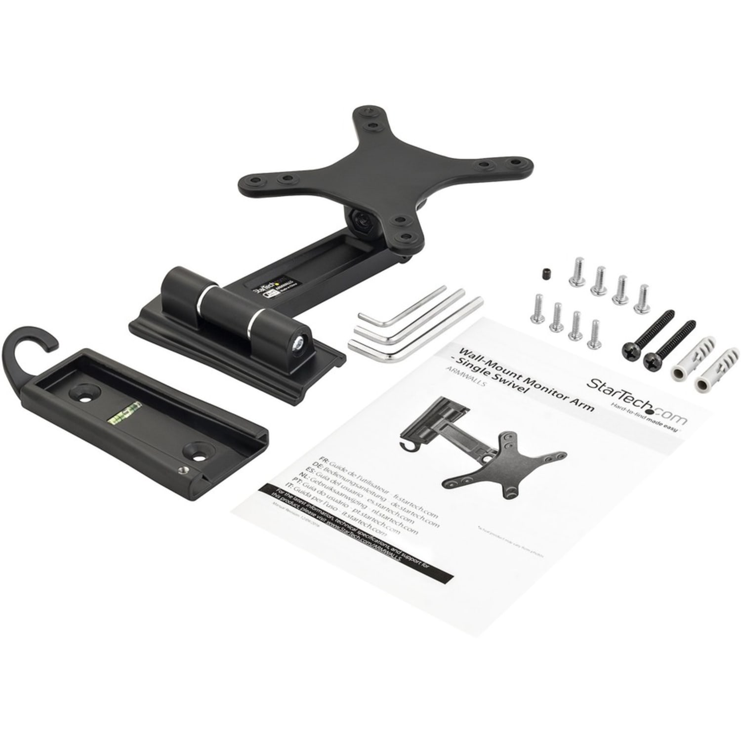 StarTech.com Wall Mount Monitor Arm - Single Swivel - For VESA Mount Monitors / Flat-Screen TVs up to 34in (33lb/15kg) - Monitor Wall Mount - Image 3