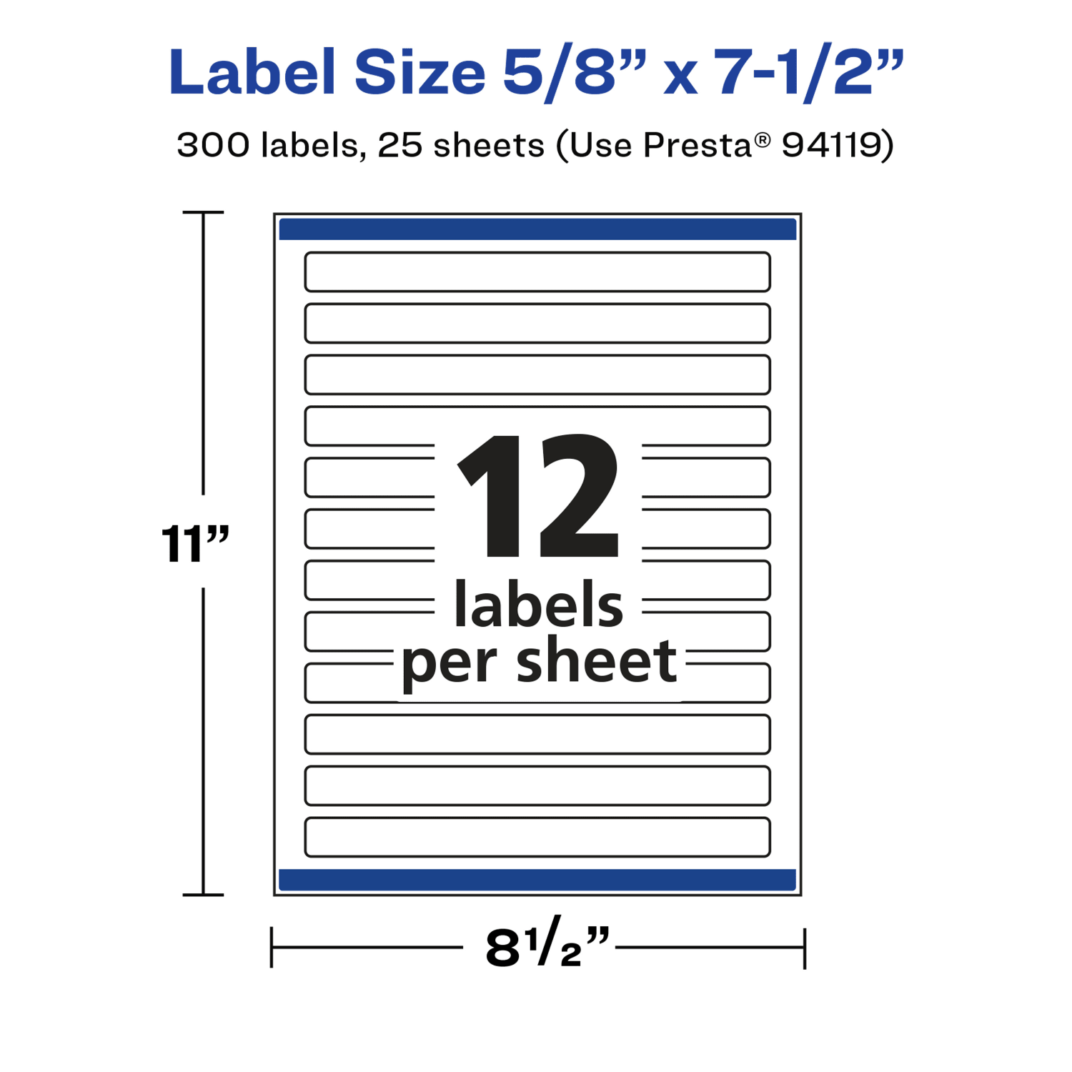 Avery Glossy Permanent Labels With Sure Feed, 94119-WGP25, Rectangle, 5/8in x 7-1/2in, White, Pack Of 300 - Image 6