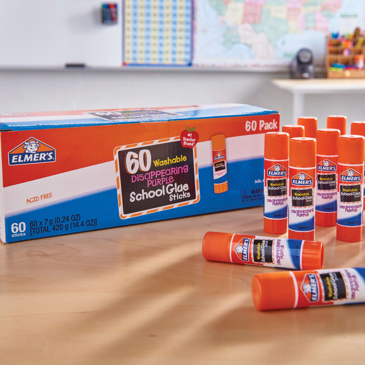 Elmers School Glue Sticks, 0.24 Oz, Purple, Box Of 60 - Image 6