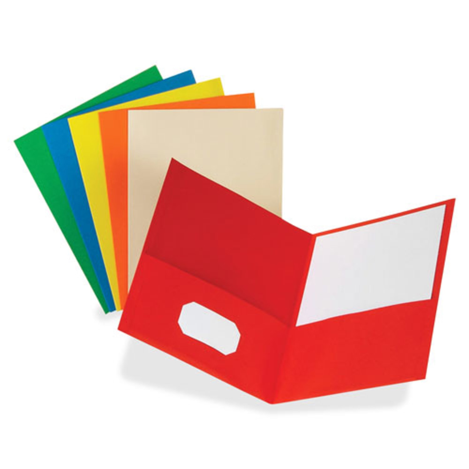 Oxford Letter Recycled Pocket Folder - 8 1/2in x 11in - 100 Sheets Capacity - Leatherette - Red - Turned Edge - 10% Recycled - 25/Box - 57511