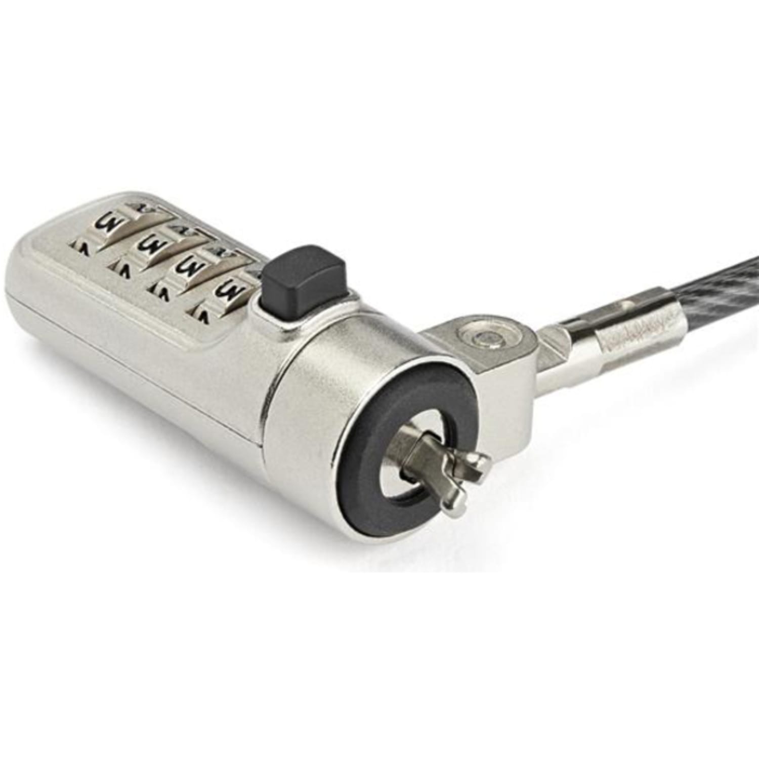 StarTech.com Laptop Cable Lock - 4-Digit Resettable Combination Lock - For Wedge Security Slot - 6.5ft (2 m) Steel Cable (LTLOCKNBL) - Image 3