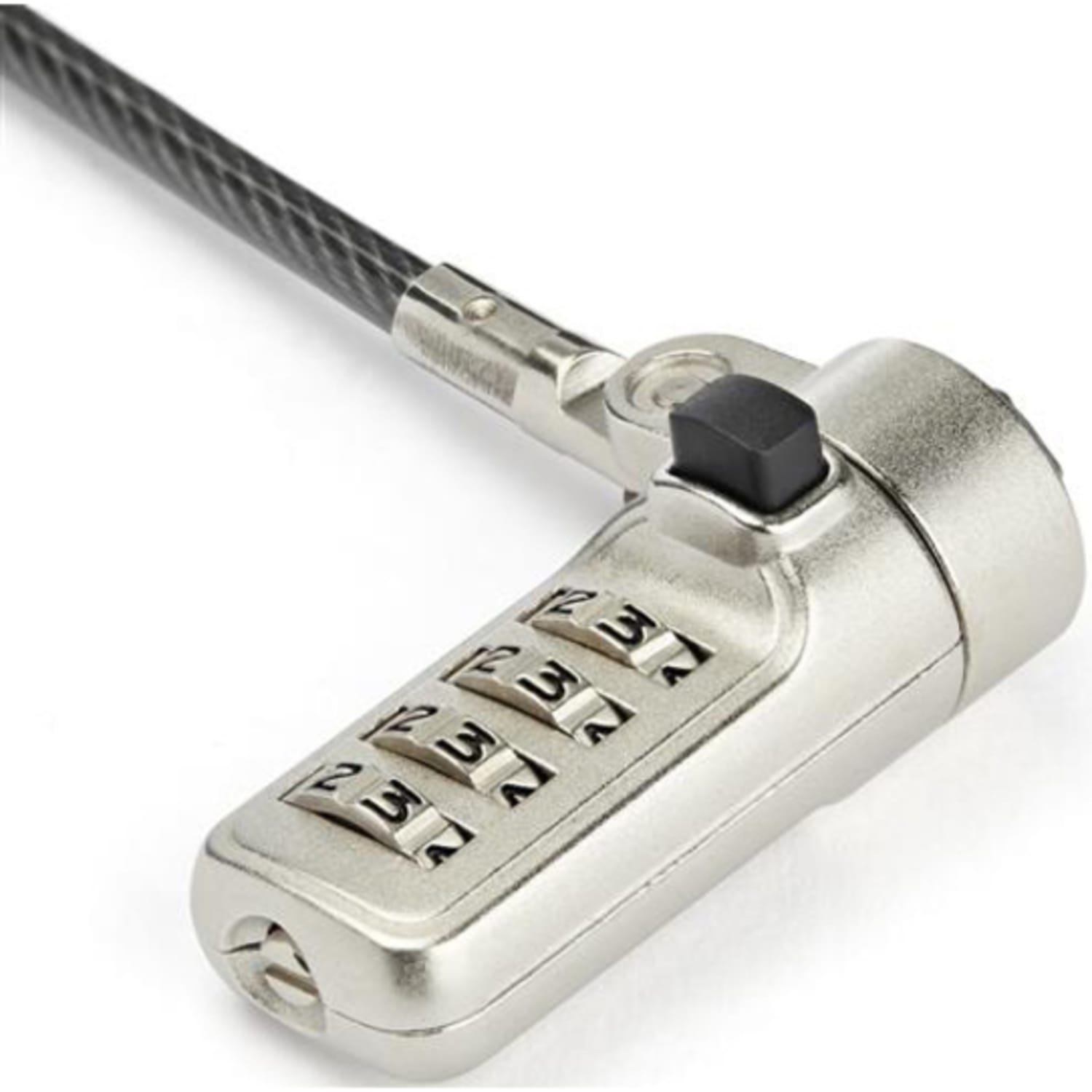 StarTech.com Laptop Cable Lock - 4-Digit Resettable Combination Lock - For Wedge Security Slot - 6.5ft (2 m) Steel Cable (LTLOCKNBL) - Image 4