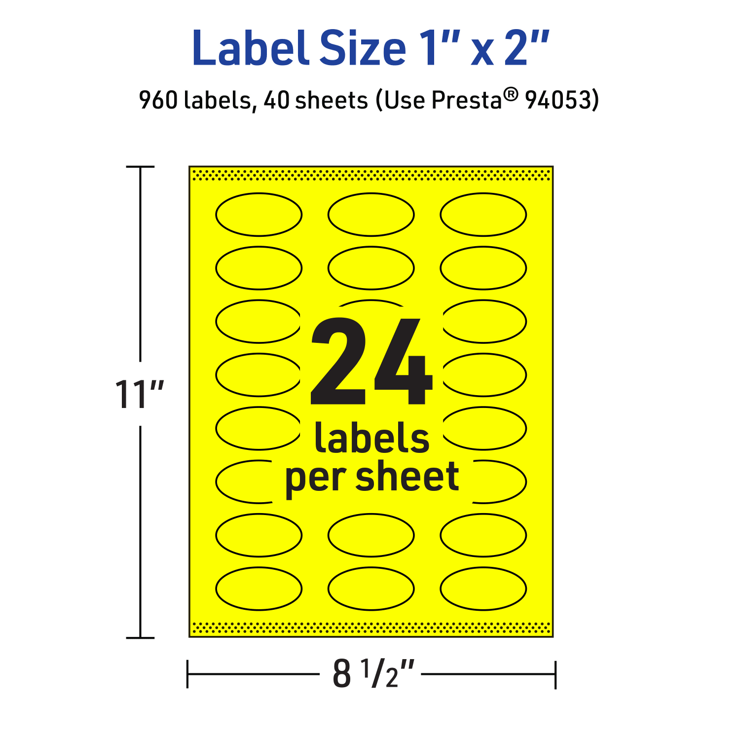Avery Print-To-The-Edge Labels With Sure Feed Technology And Easy Peel Label Feature, 94053-NYP40, Oval, 1in x 2in, Matte Neon Yellow, Pack of 960 - Image 6