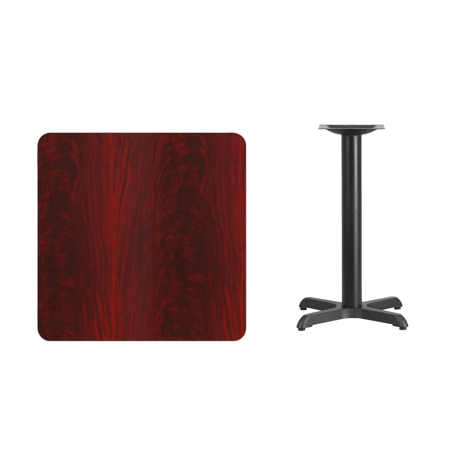 Flash Furniture Square Hospitality Table With X-Style Base, 31-3/16inH x 30inW x 30inD, Mahogany - Image 4