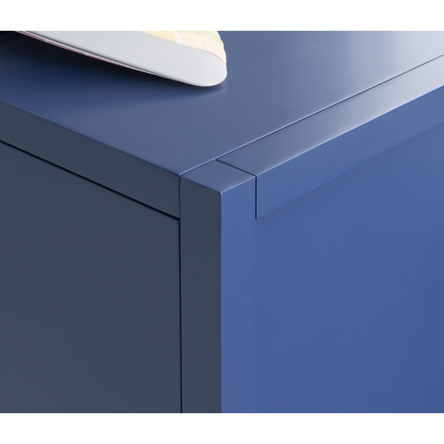 Linon Ari 22inW x 17inD Lateral 2-Drawer Mobile Home Office File Cabinet, Navy/Silver - Image 4