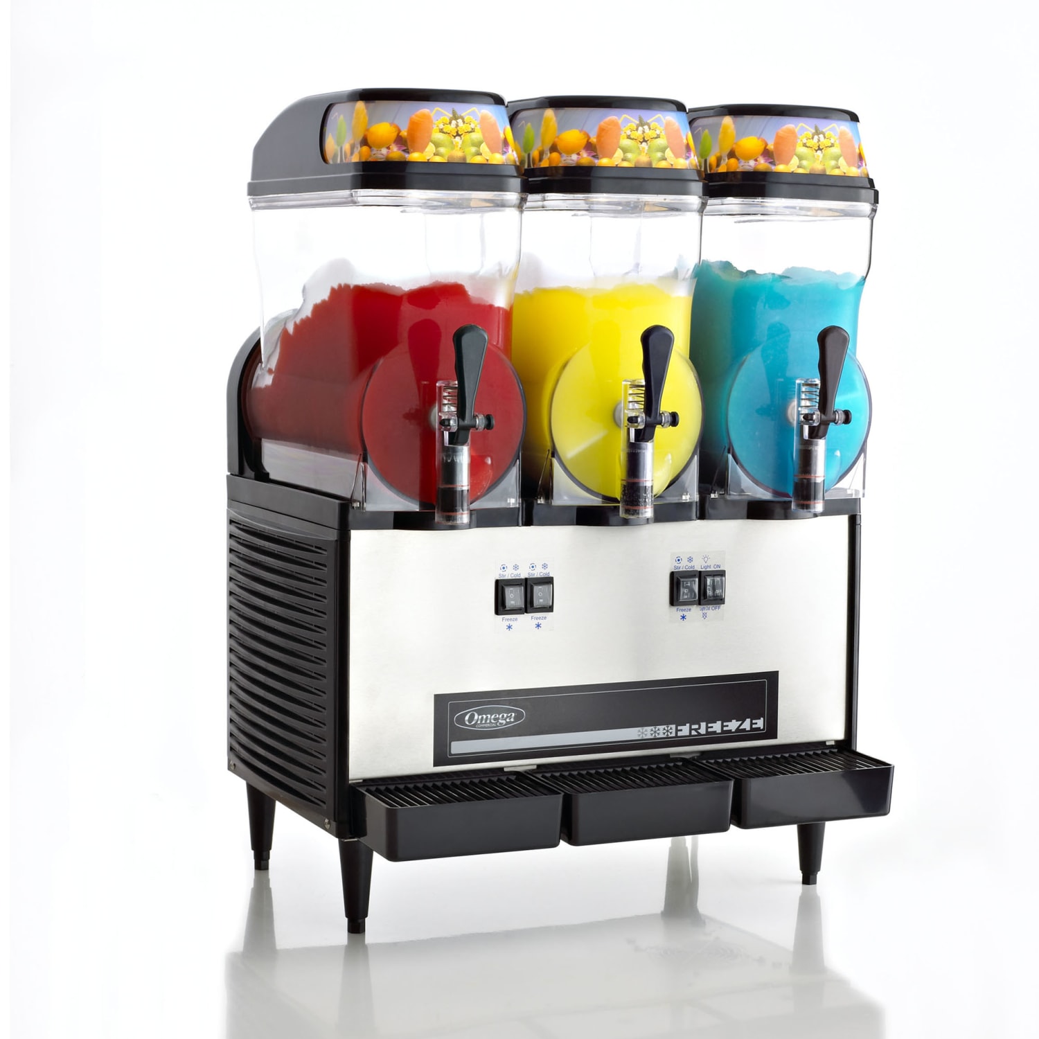 Omega Slushy Machine, 3-Chamber, Silver - Image 4