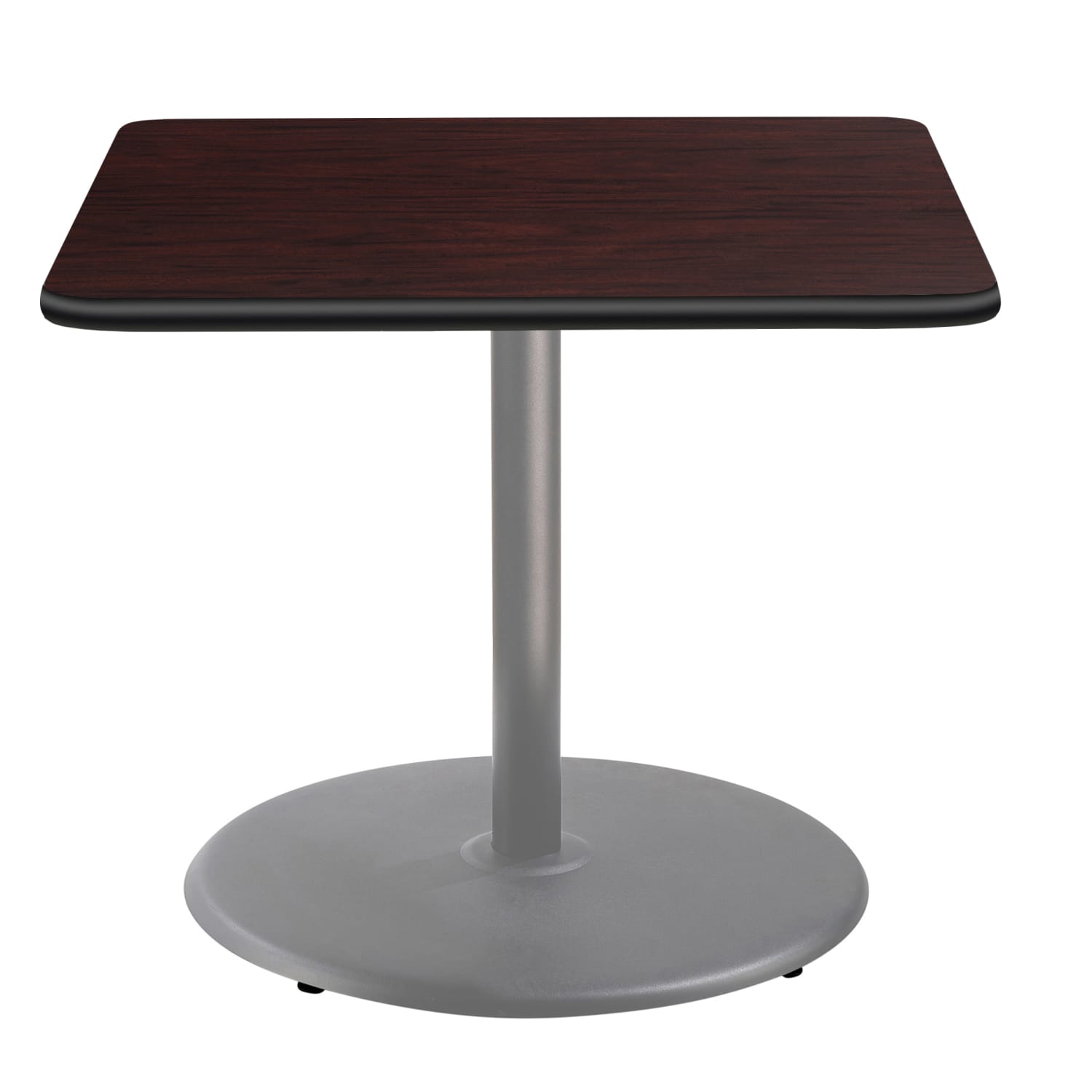 National Public Seating Square Cafe Table, Round Base, 30inH x 36inW x 36inD, Mahogany/Gray - Image 3