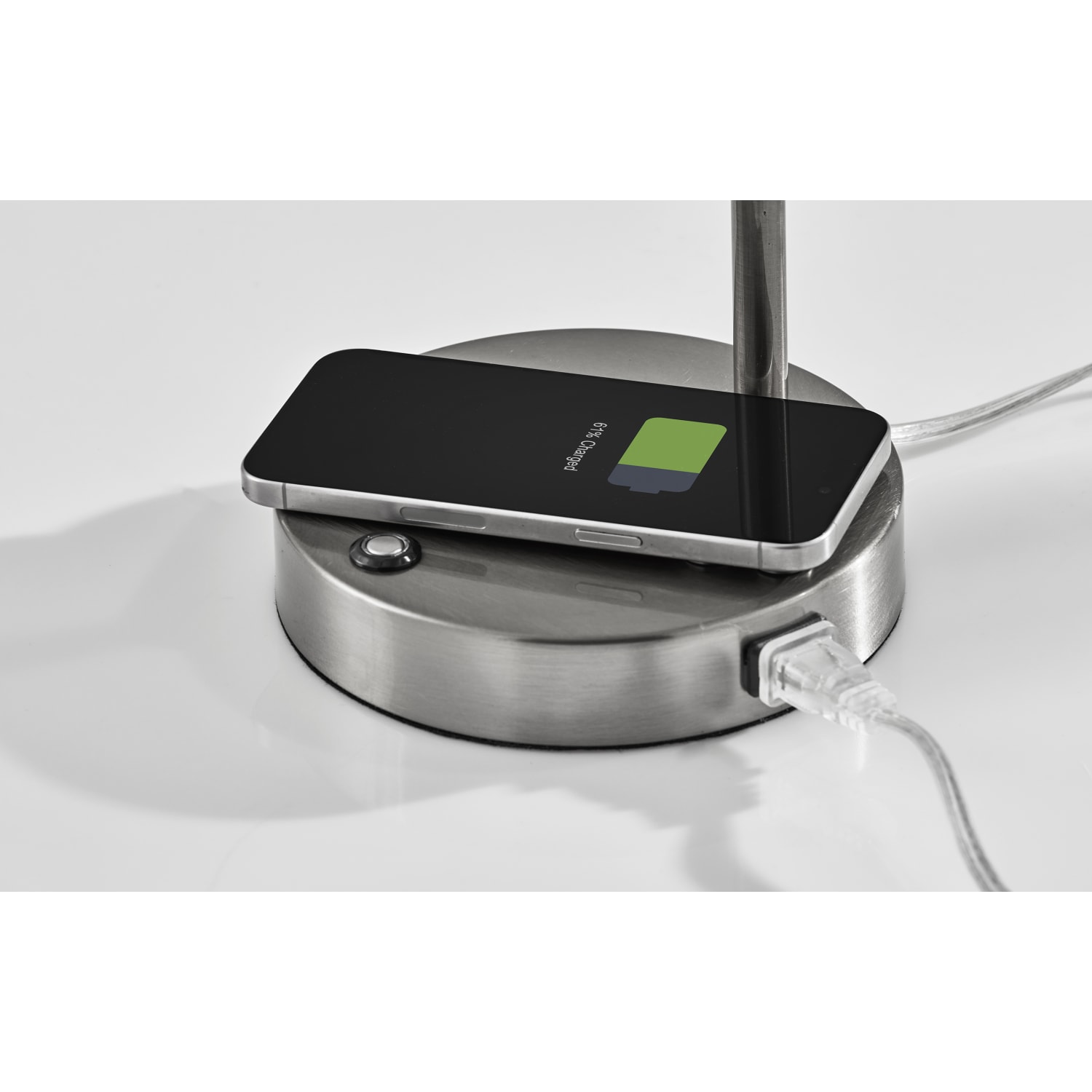 Adesso Dax LED Wireless Charging Desk Lamp, Brushed Steel - Image 4